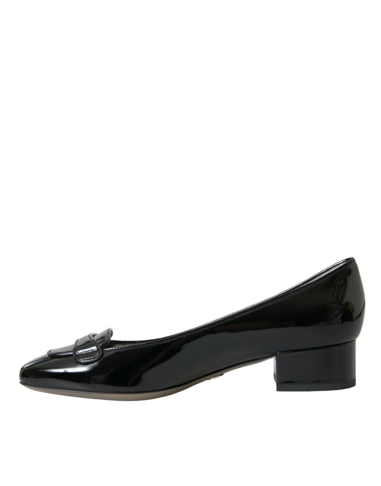 Dolce & Gabbana Sorte Laklæder Pumps Med Blokhæl