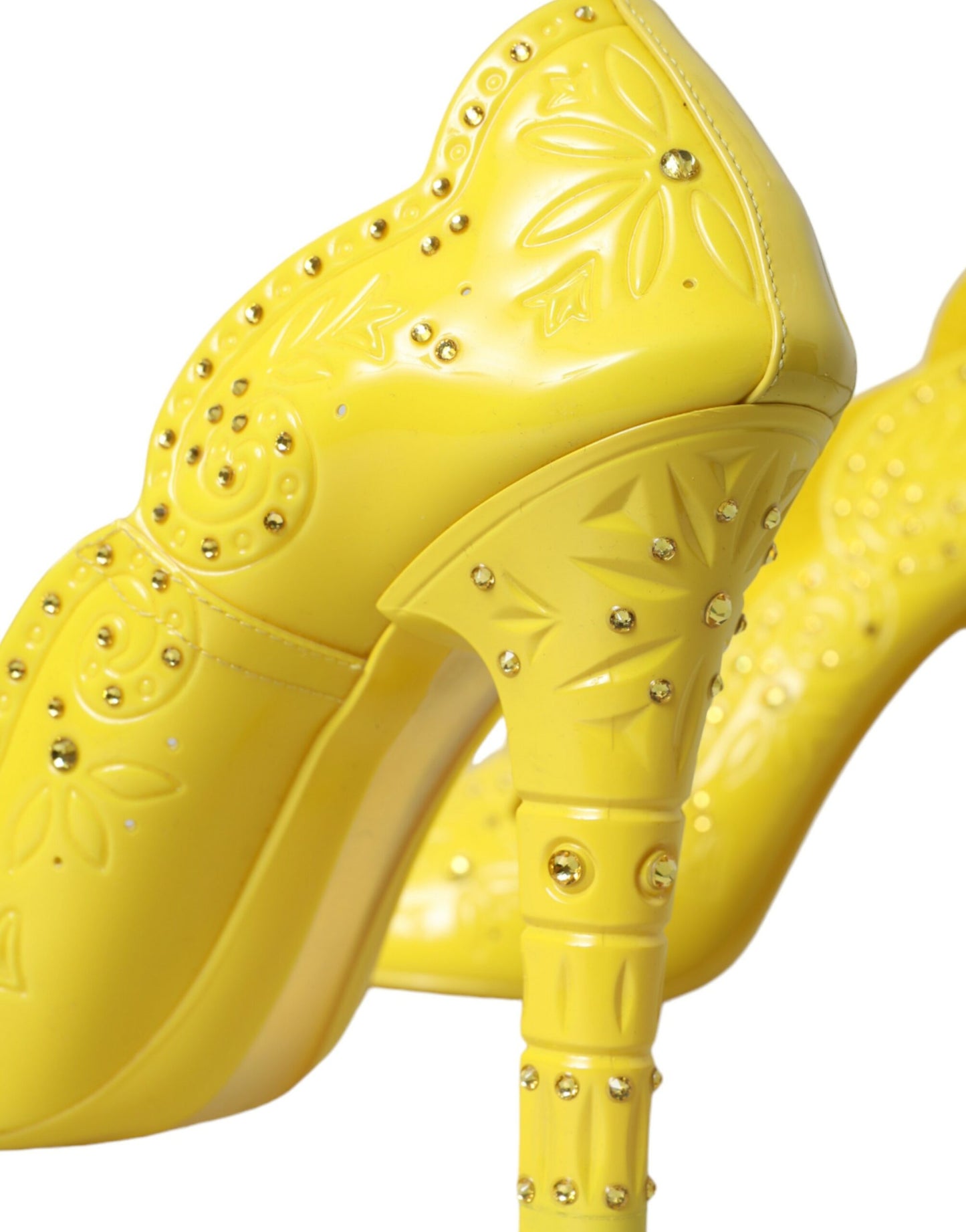 Dolce & Gabbana Gule Krystal ASKEPOT Hæle Pumps Sko