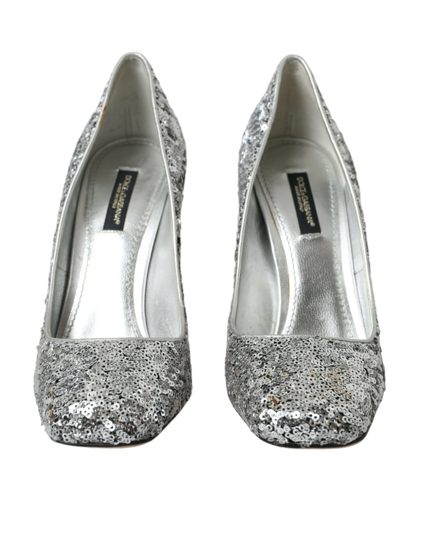 Dolce & Gabbana Sølvfarvede Pailletteudsmykkede Pumps Sko