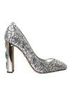 Dolce & Gabbana Sølvfarvede Pailletteudsmykkede Pumps Sko