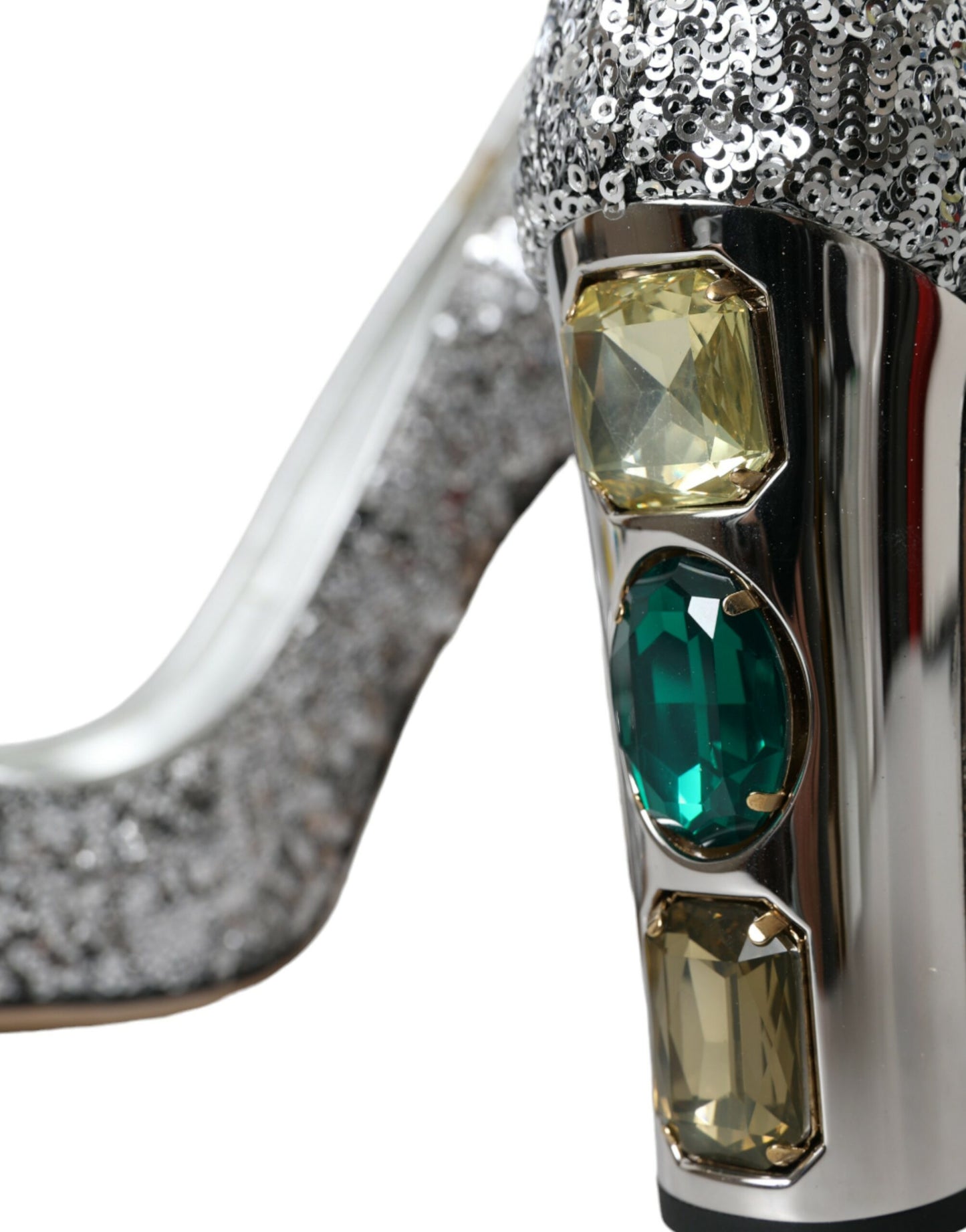 Dolce & Gabbana Sølvfarvede Pailletteudsmykkede Pumps Sko