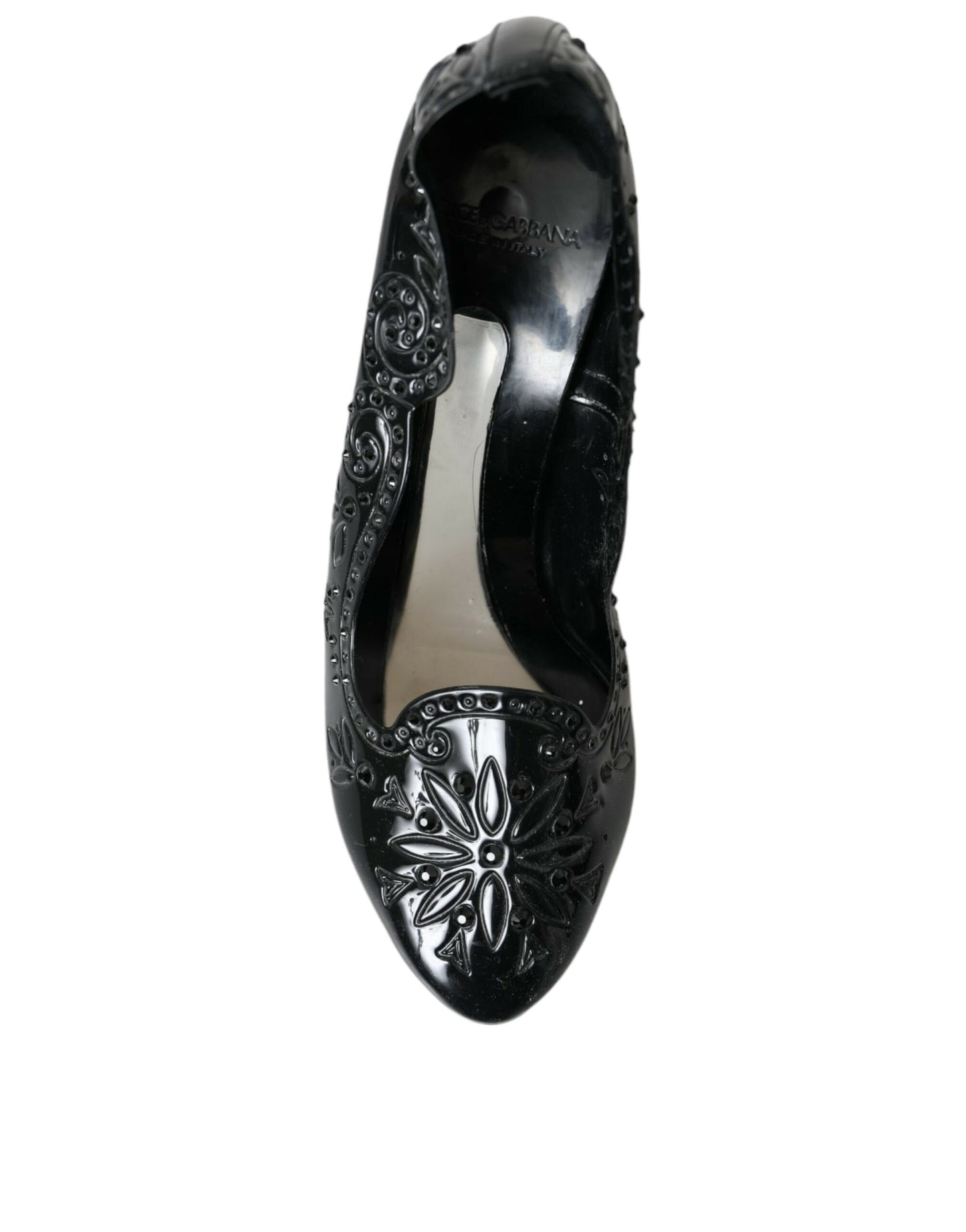 Dolce & Gabbana Sorte Krystal ASKEPOT Hæle Pumps Sko