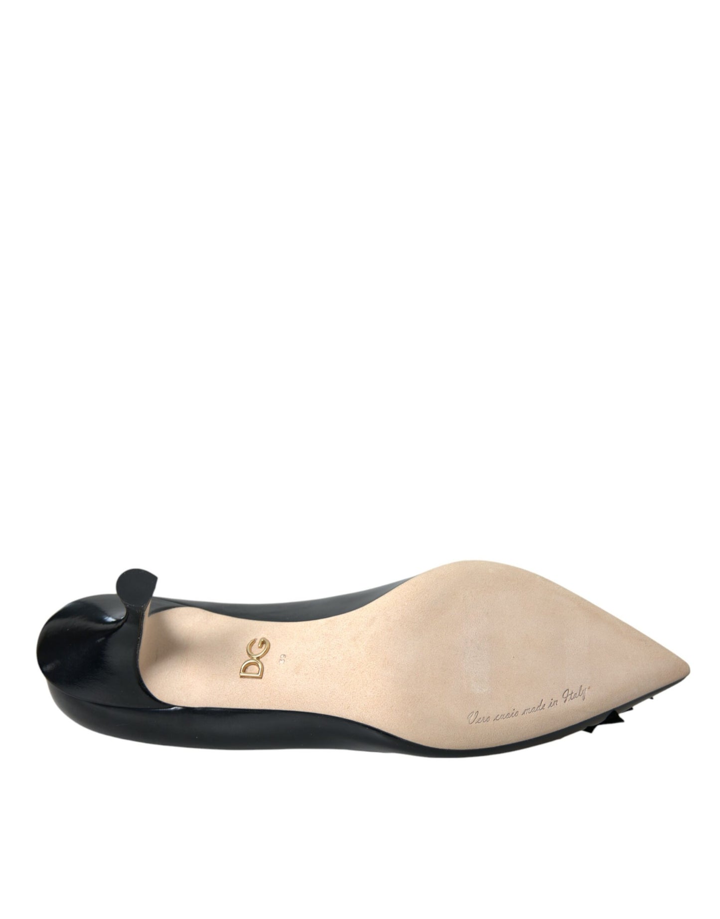 Dolce & Gabbana Sorte Læder BOOM Patch Hæle Pumps Sko