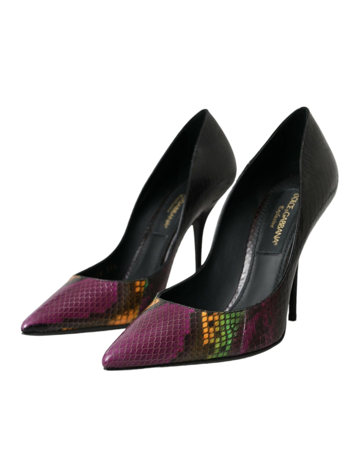 Dolce & Gabbana Flerfarvede Eksotisk Læder Hæle Pumps Sko