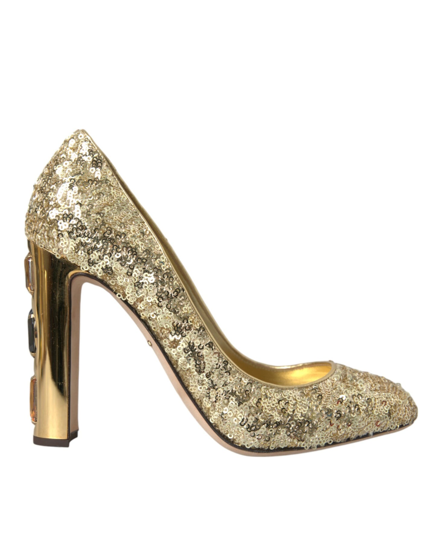 Dolce & Gabbana Guld Paillet Krystal Hæle Pumps Sko