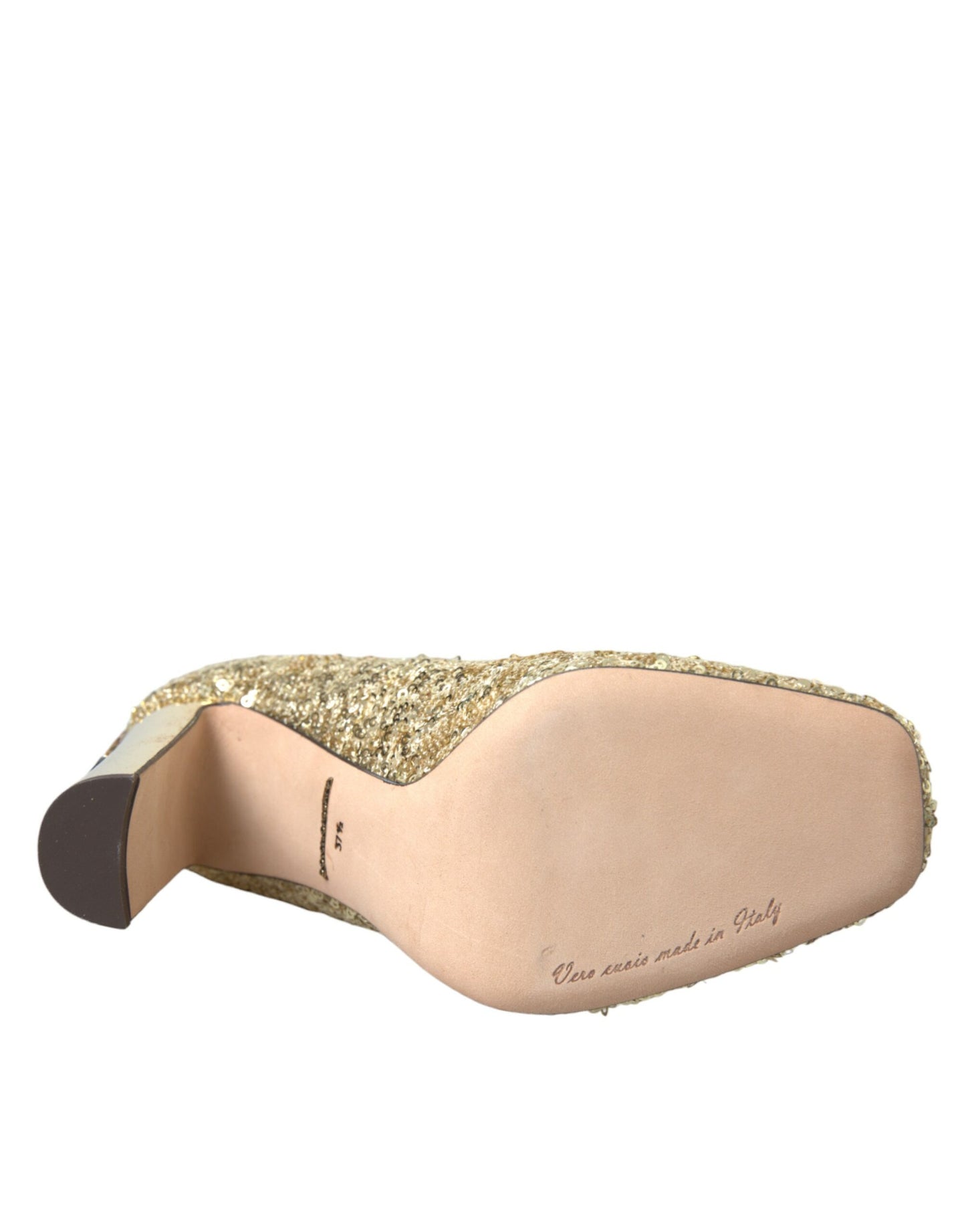 Dolce & Gabbana Guld Paillet Krystal Hæle Pumps Sko