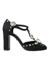 Dolce & Gabbana Sorte Liljer Krystalhæle Pumps Sko
