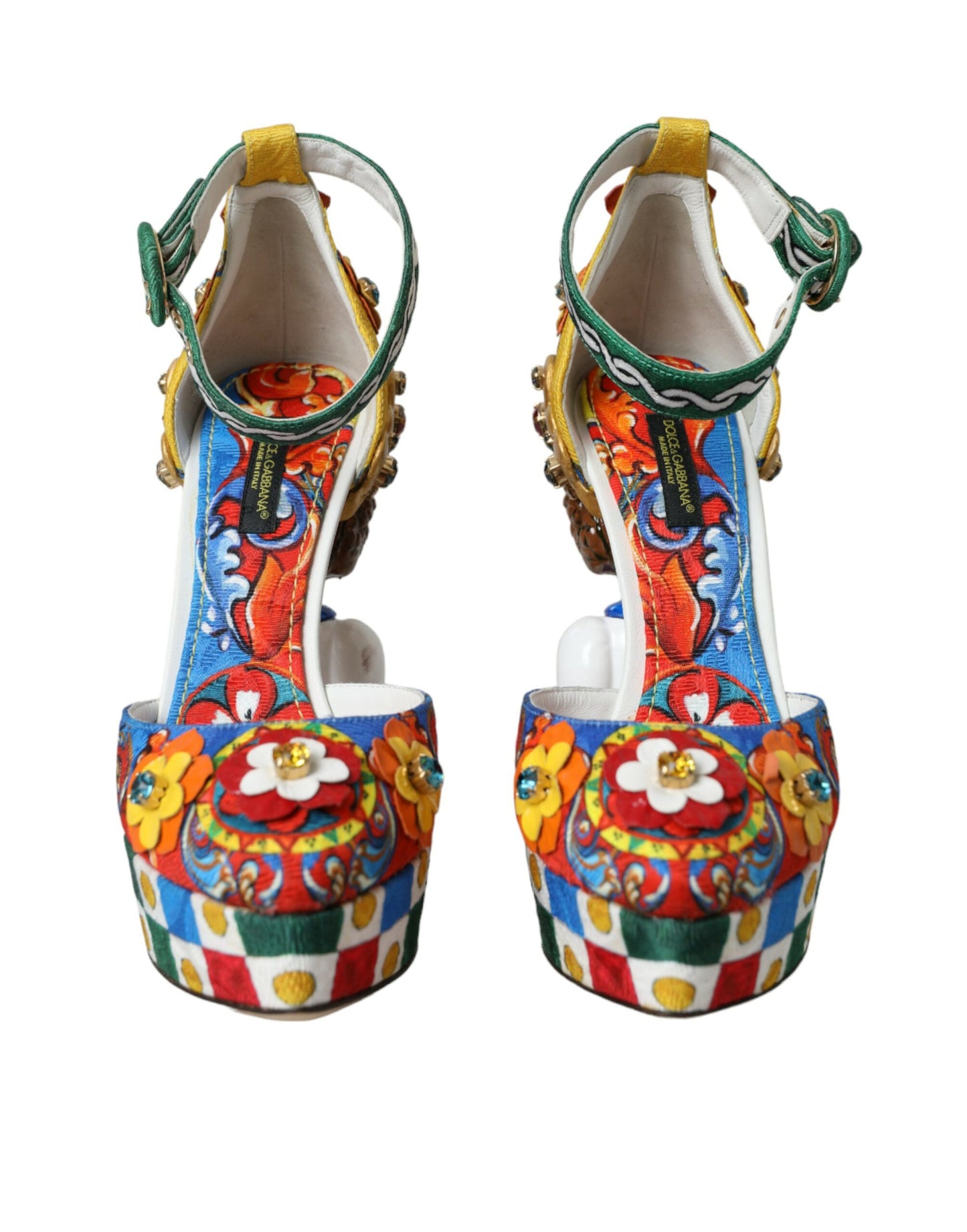 Dolce & Gabbana flerfarvede Carretto-udsmykkede sandaler