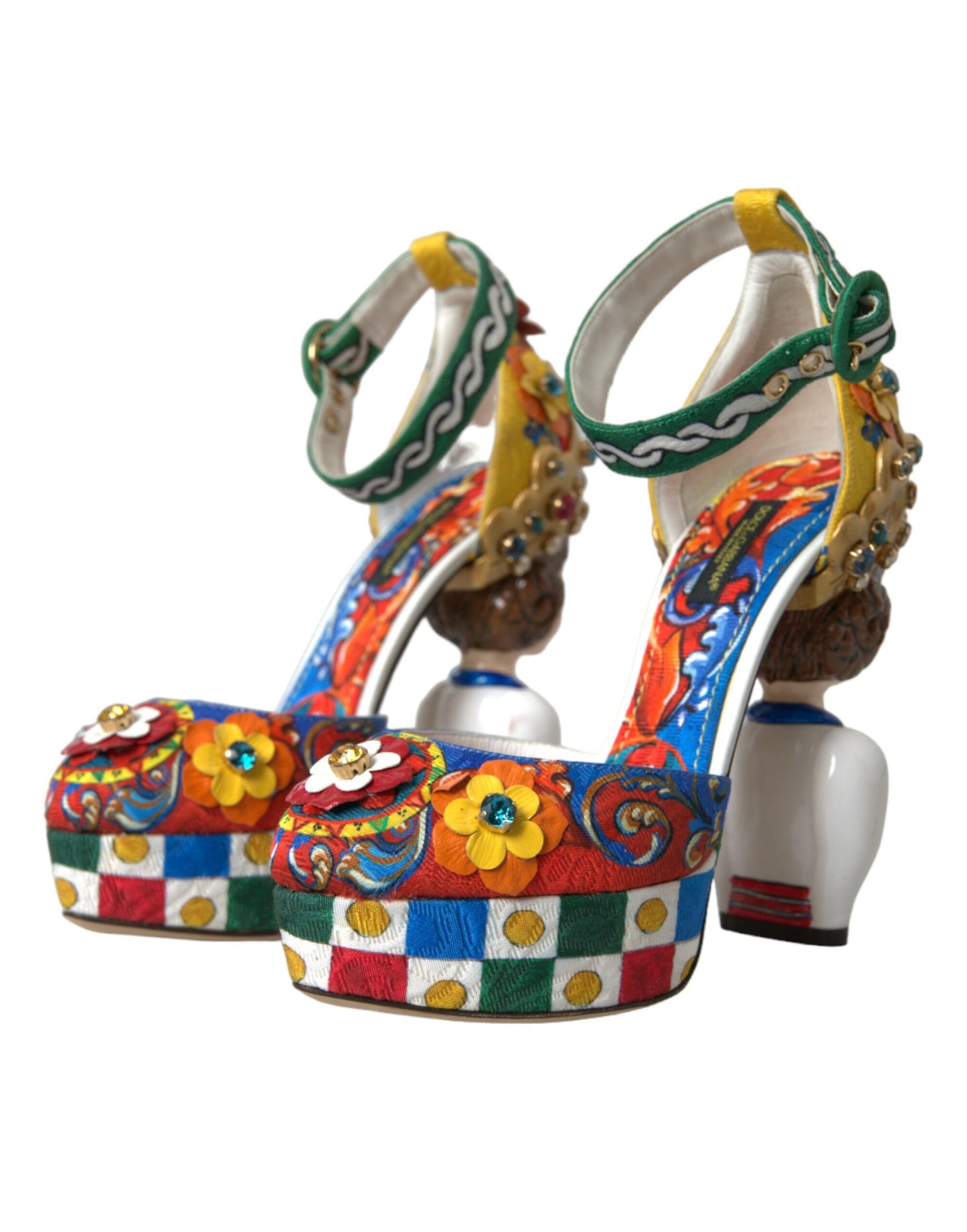 Dolce & Gabbana flerfarvede Carretto-udsmykkede sandaler