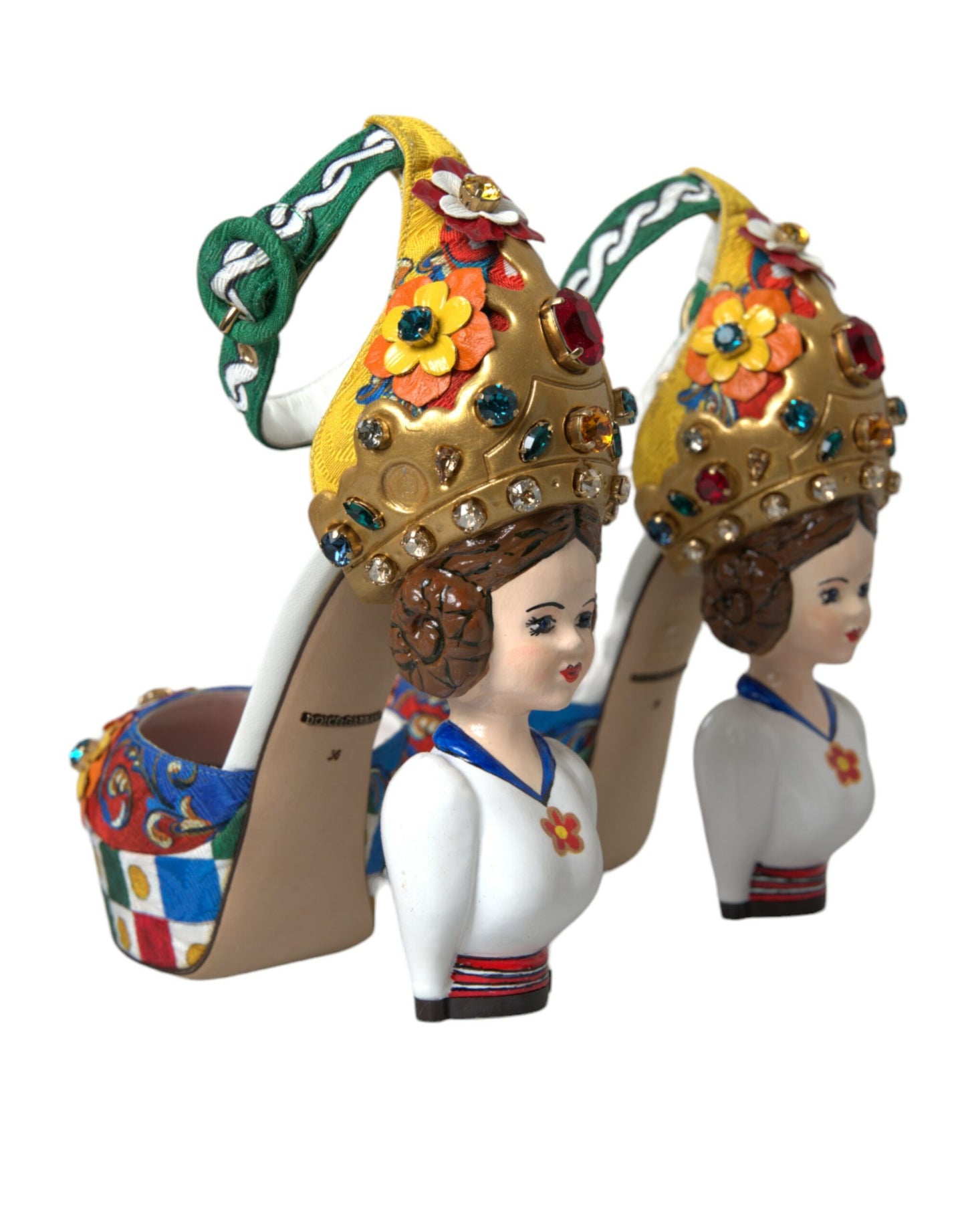 Dolce & Gabbana flerfarvede Carretto-udsmykkede sandaler