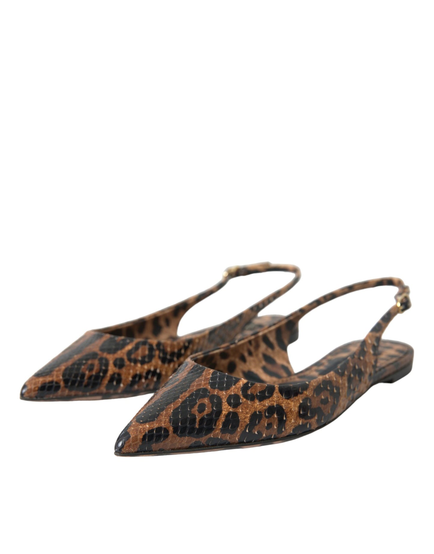 Dolce & Gabbana Brune Leopard Slingback Sko med Eksotisk Hud