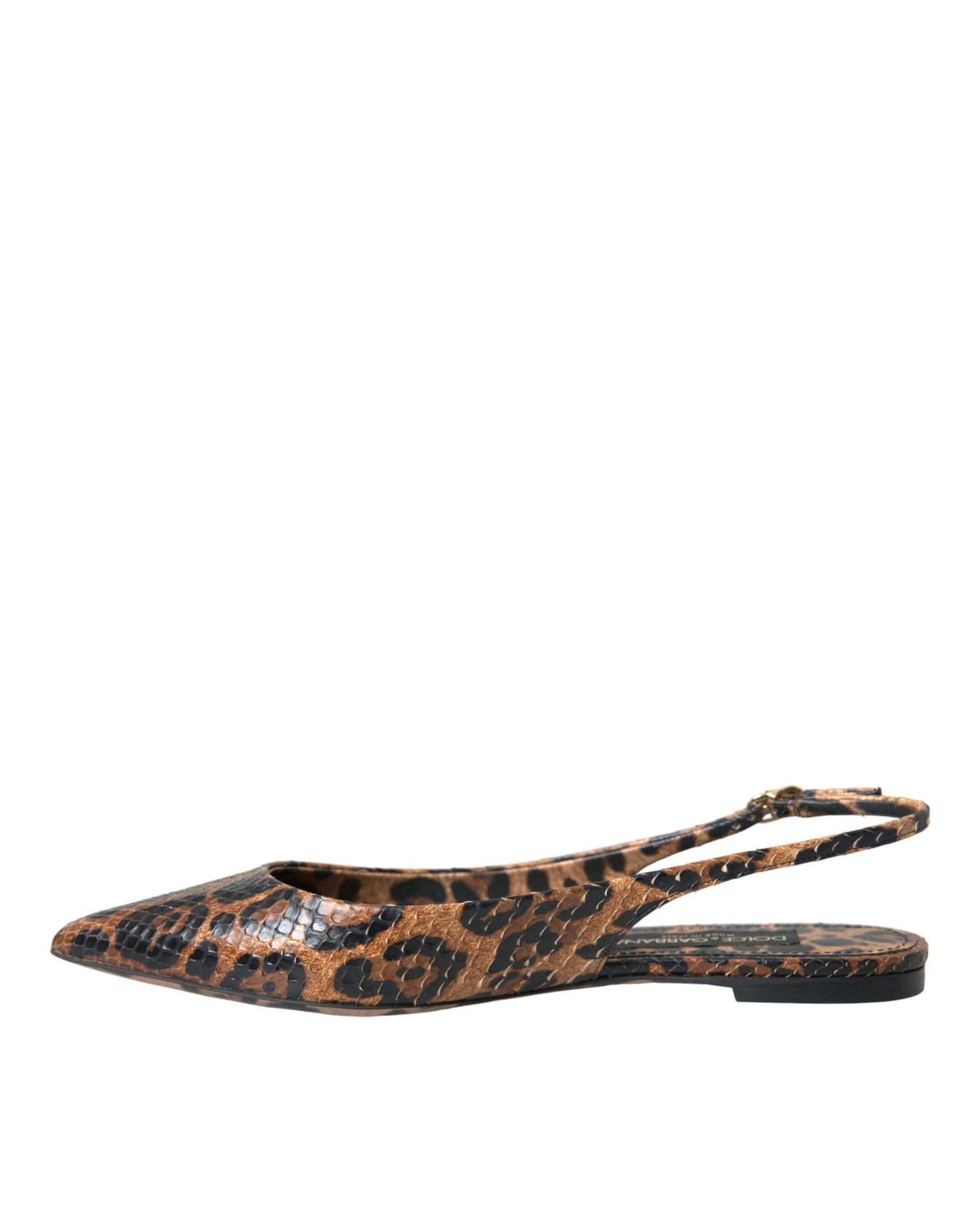 Dolce & Gabbana Brune Leopard Slingback Sko med Eksotisk Hud