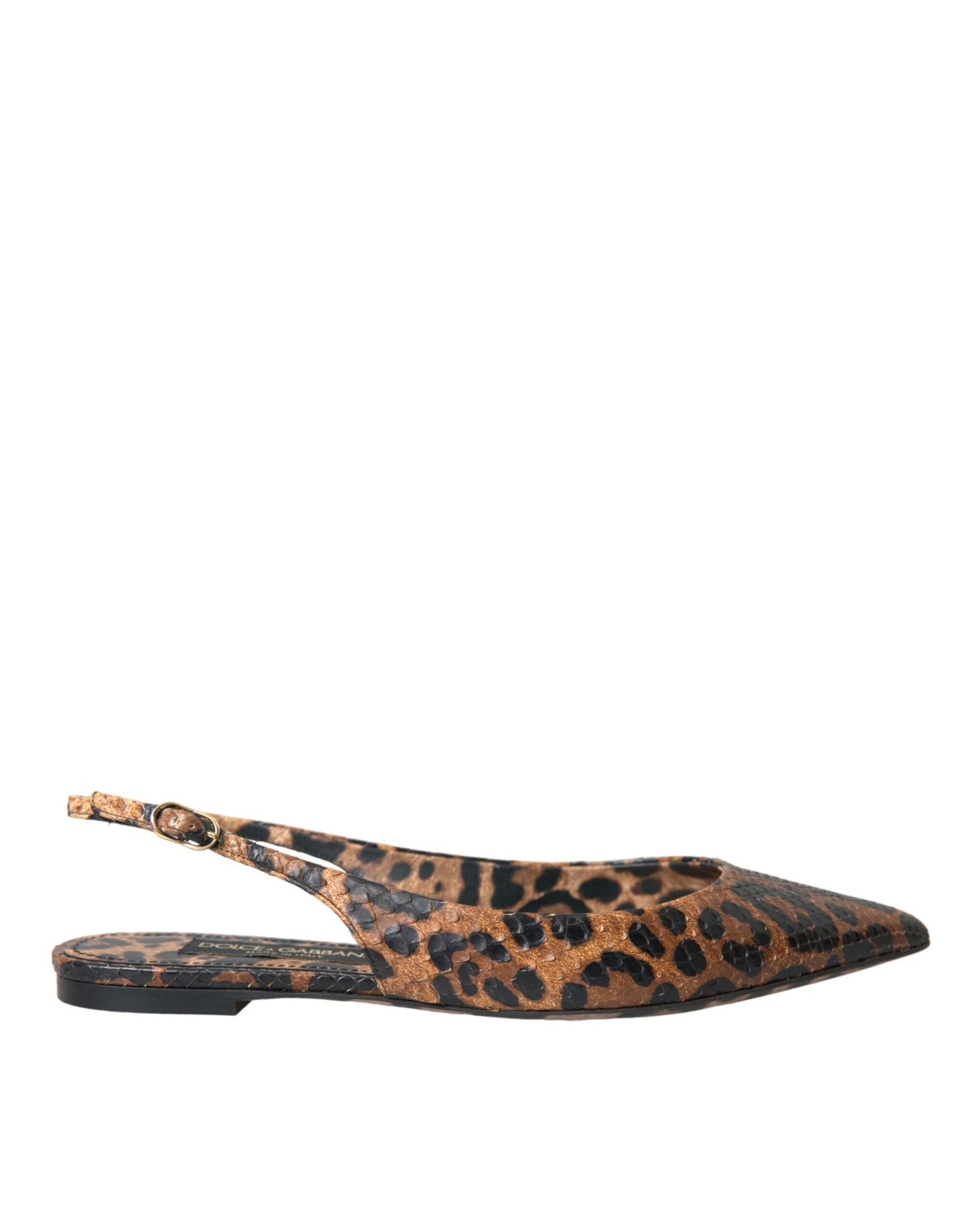 Dolce & Gabbana Brune Leopard Slingback Sko med Eksotisk Hud