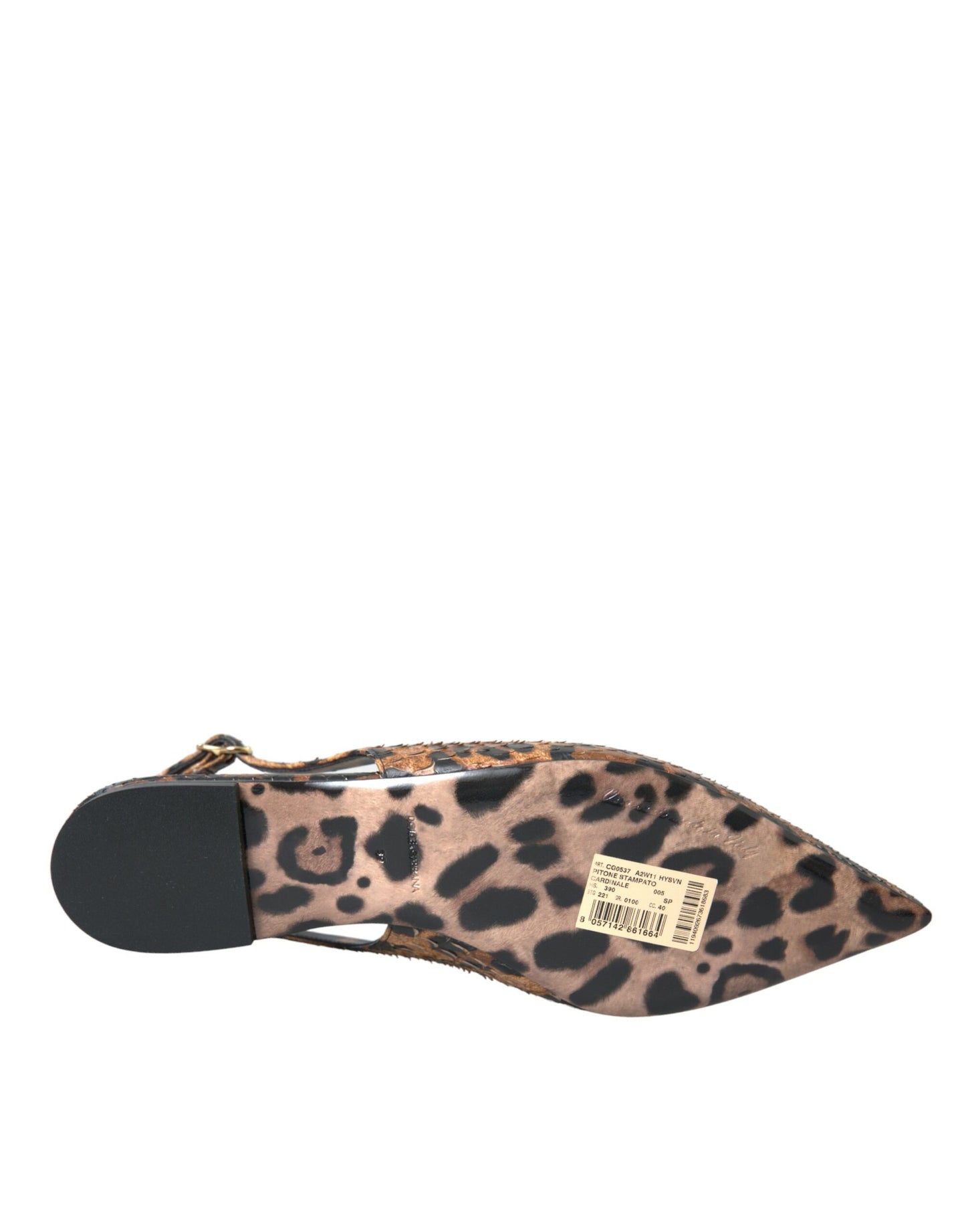 Dolce & Gabbana Brune Leopard Slingback Sko med Eksotisk Hud