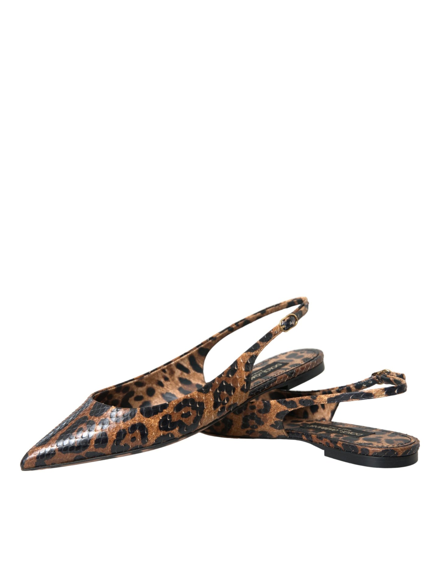 Dolce & Gabbana Brune Leopard Slingback Sko med Eksotisk Hud