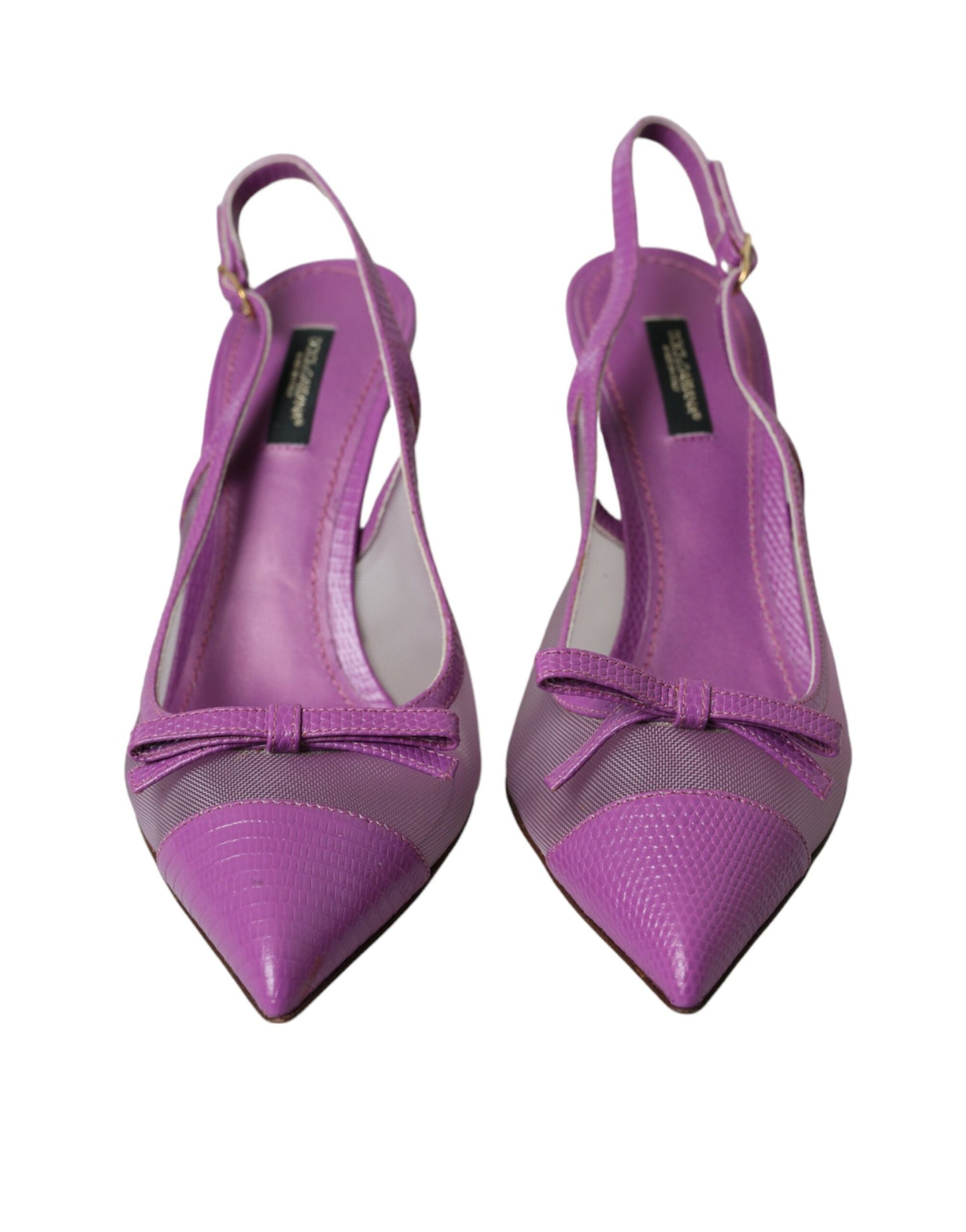 Dolce & Gabbana Lilla Læder Mesh Højhælede Slingback Sko
