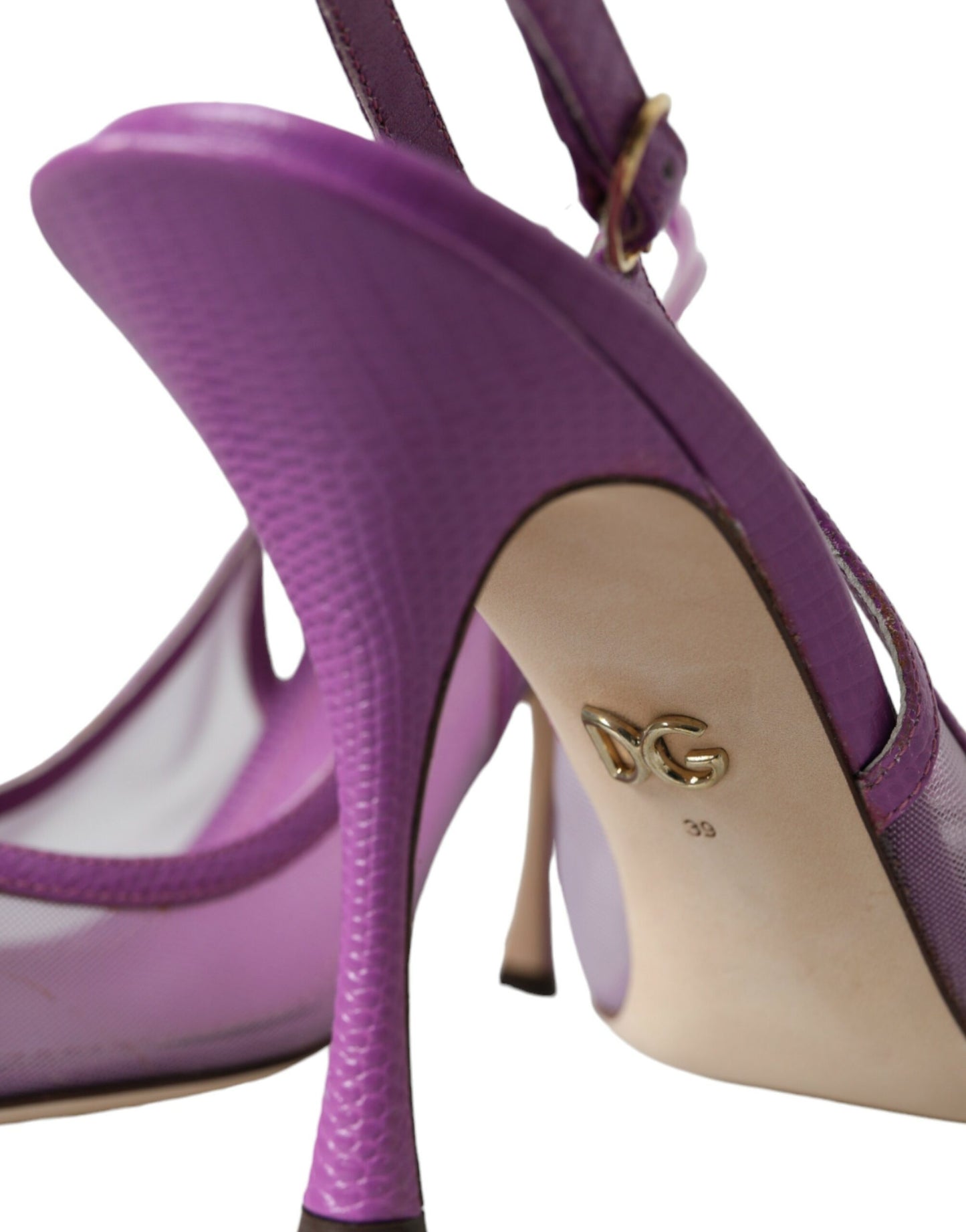 Dolce & Gabbana Lilla Læder Mesh Højhælede Slingback Sko