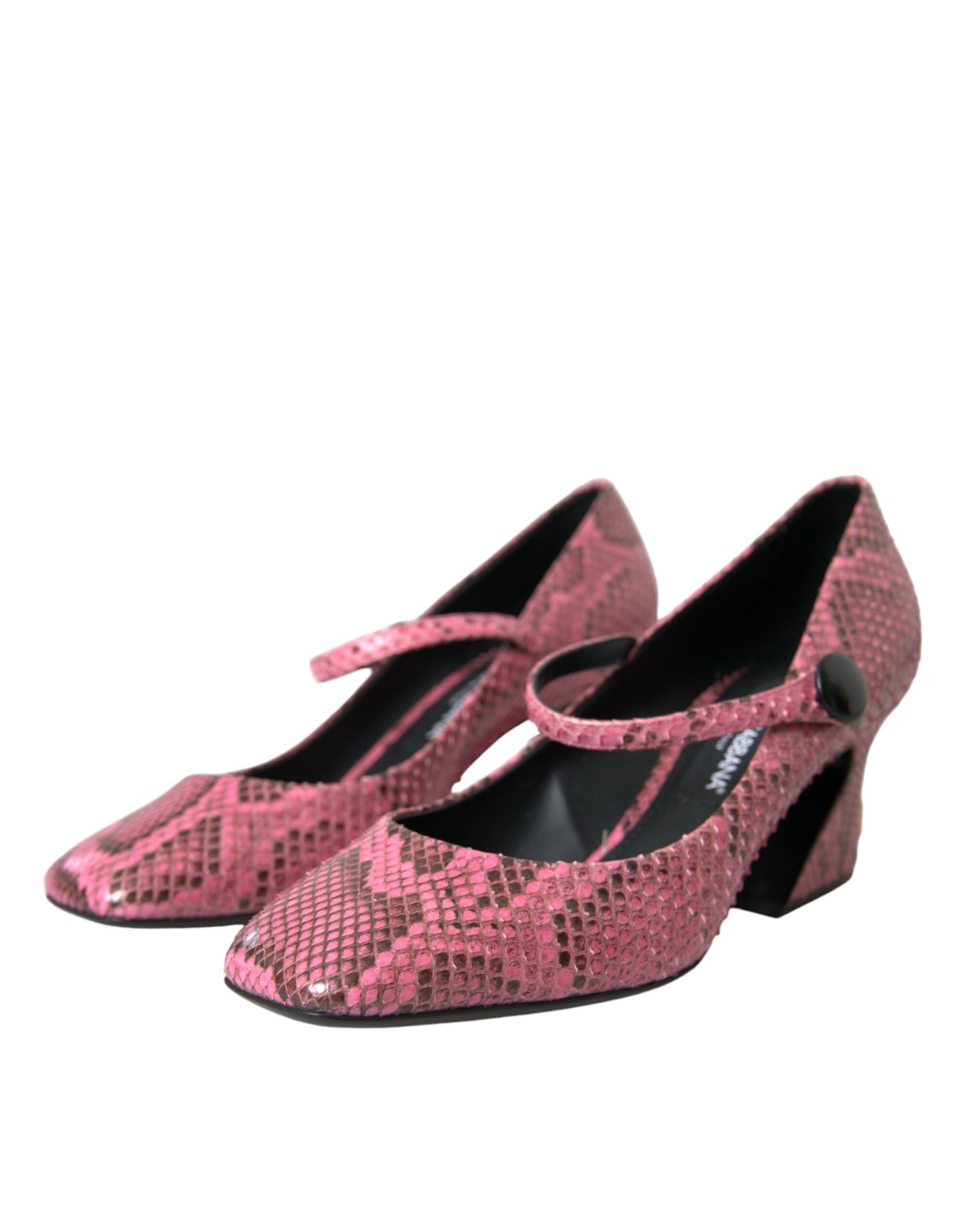 Dolce & Gabbana Pink Python Læder Mary Jane Hæle Sko