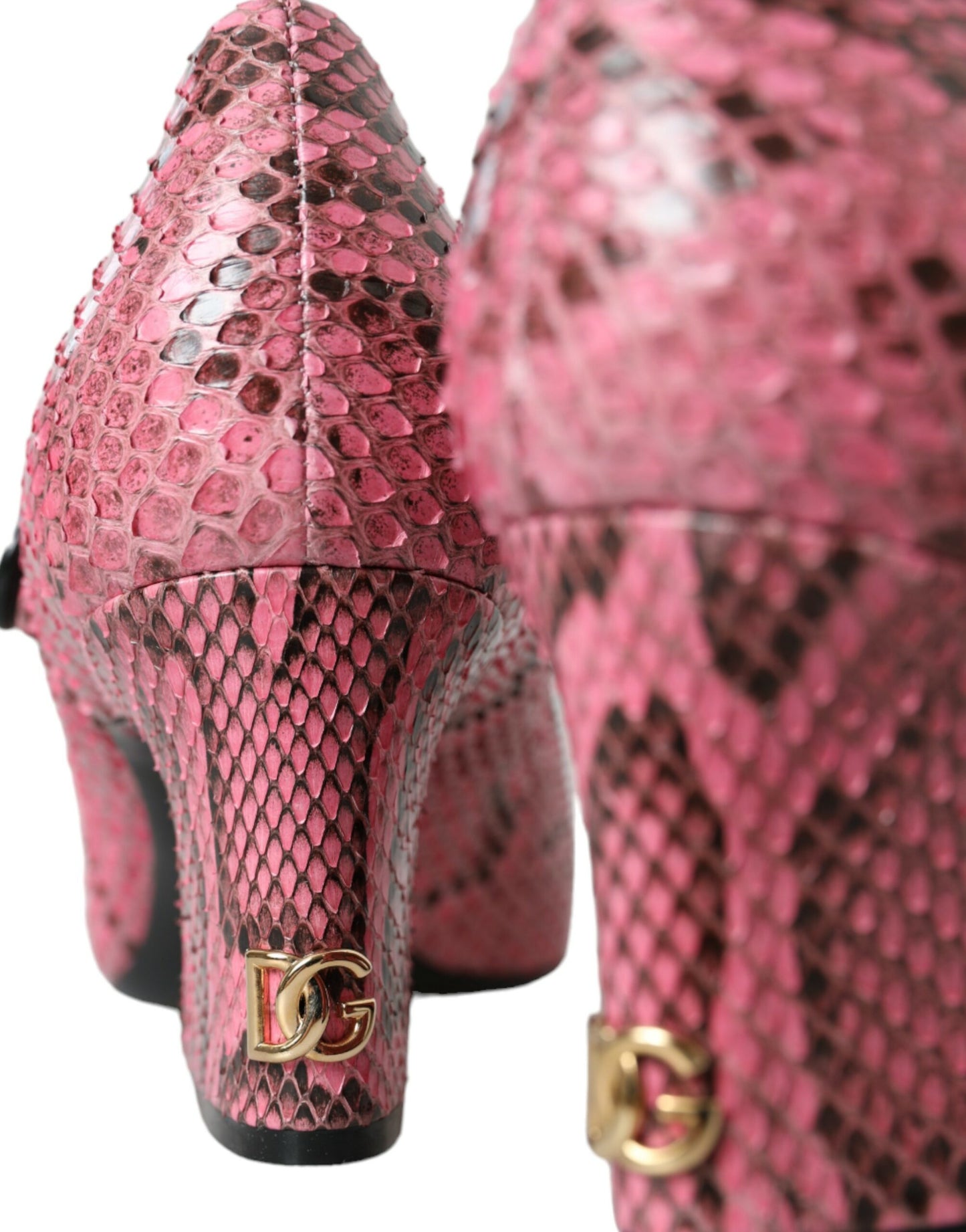 Dolce & Gabbana Pink Python Læder Mary Jane Hæle Sko