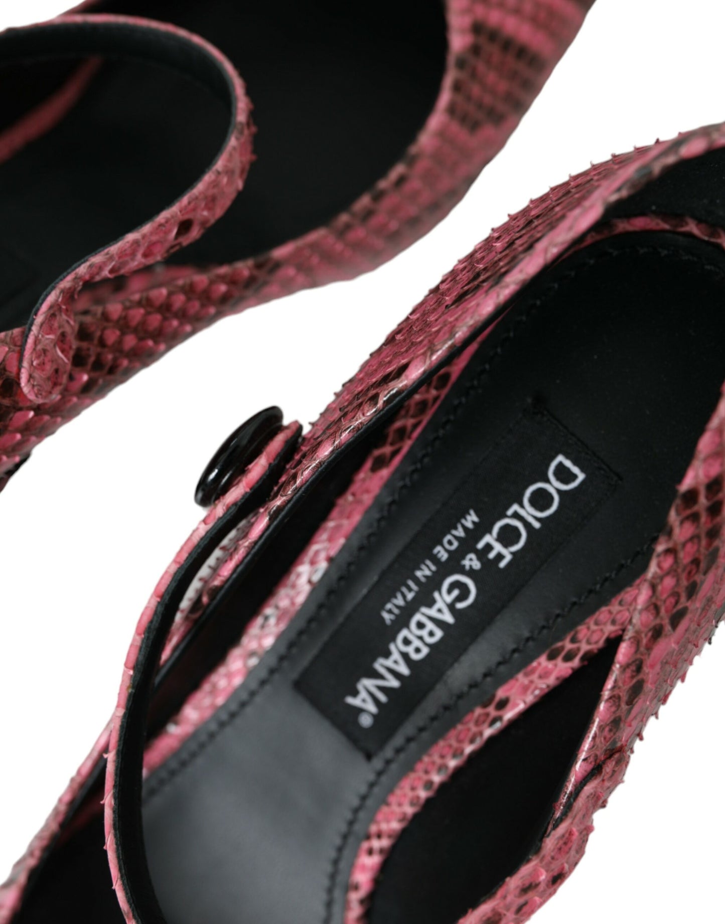 Dolce & Gabbana Pink Python Læder Mary Jane Hæle Sko
