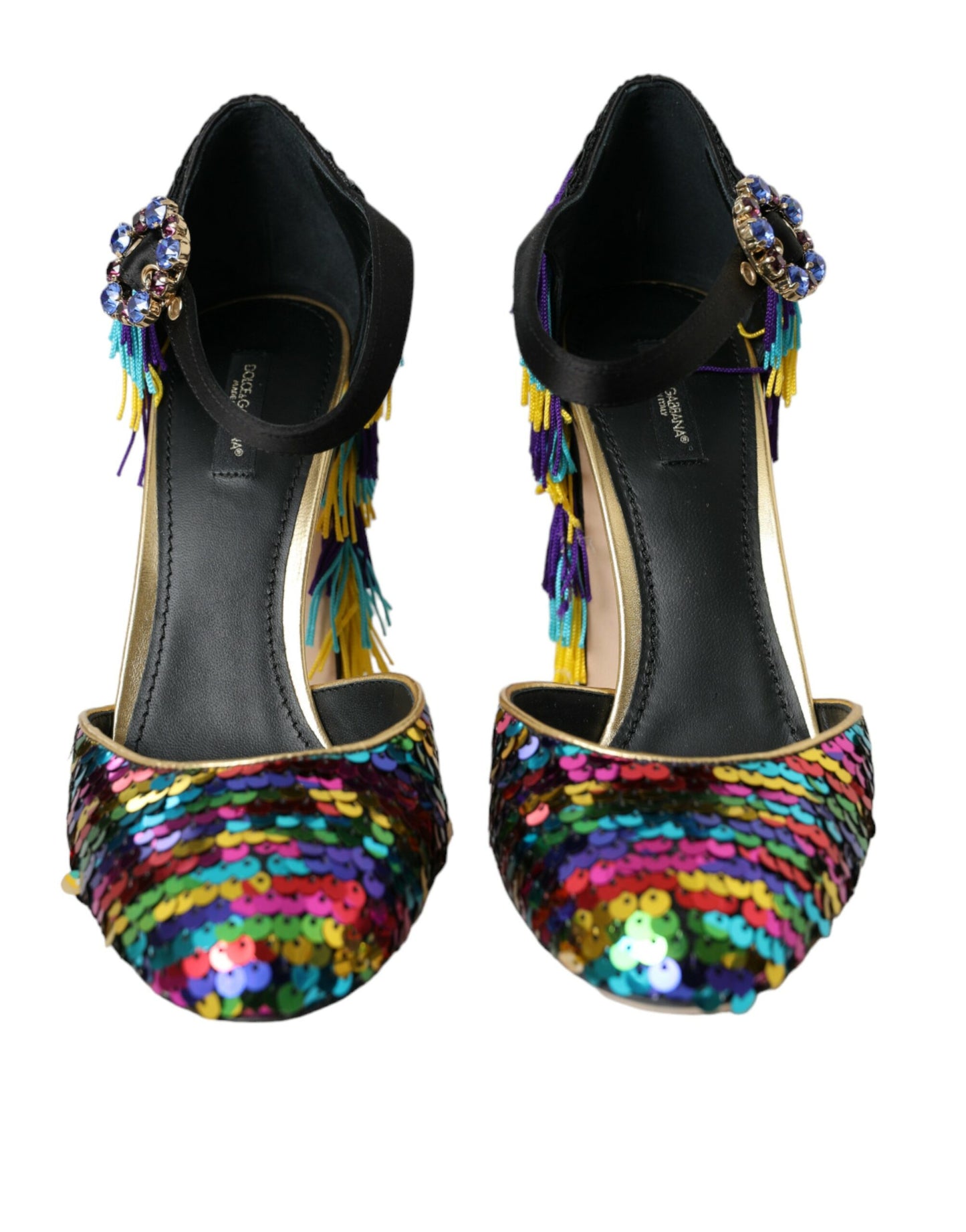 Dolce & Gabbana flerfarvede pailletter med krystal Mary Jane-sko