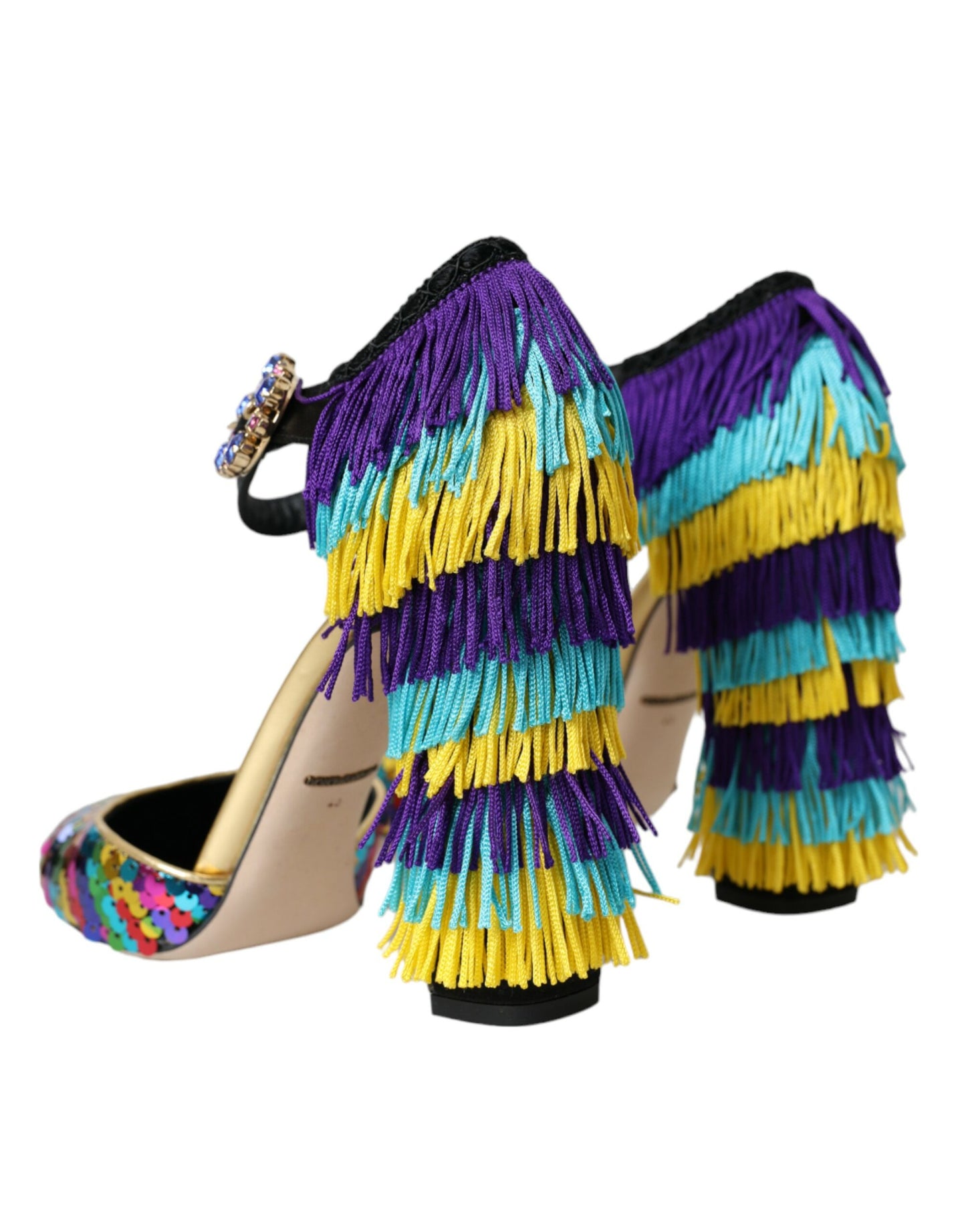 Dolce & Gabbana flerfarvede pailletter med krystal Mary Jane-sko