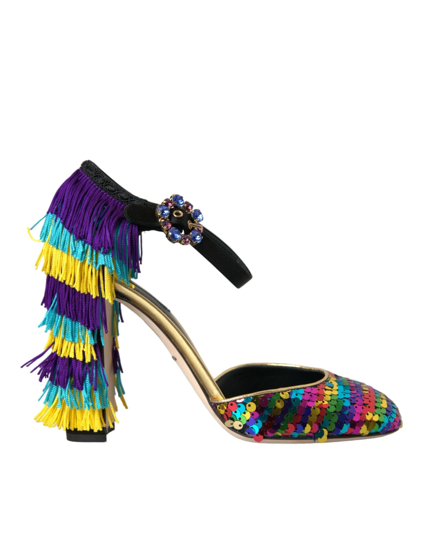 Dolce & Gabbana flerfarvede pailletter med krystal Mary Jane-sko