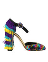 Dolce & Gabbana flerfarvede pailletter med krystal Mary Jane-sko