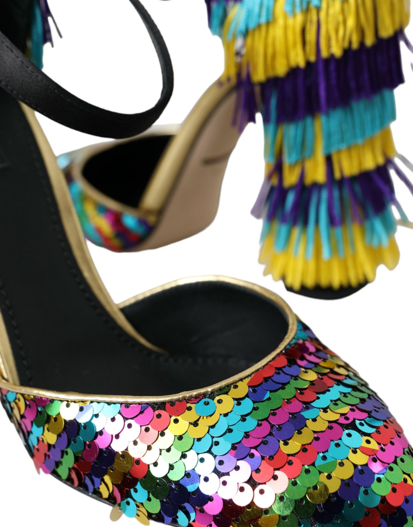 Dolce & Gabbana flerfarvede pailletter med krystal Mary Jane-sko