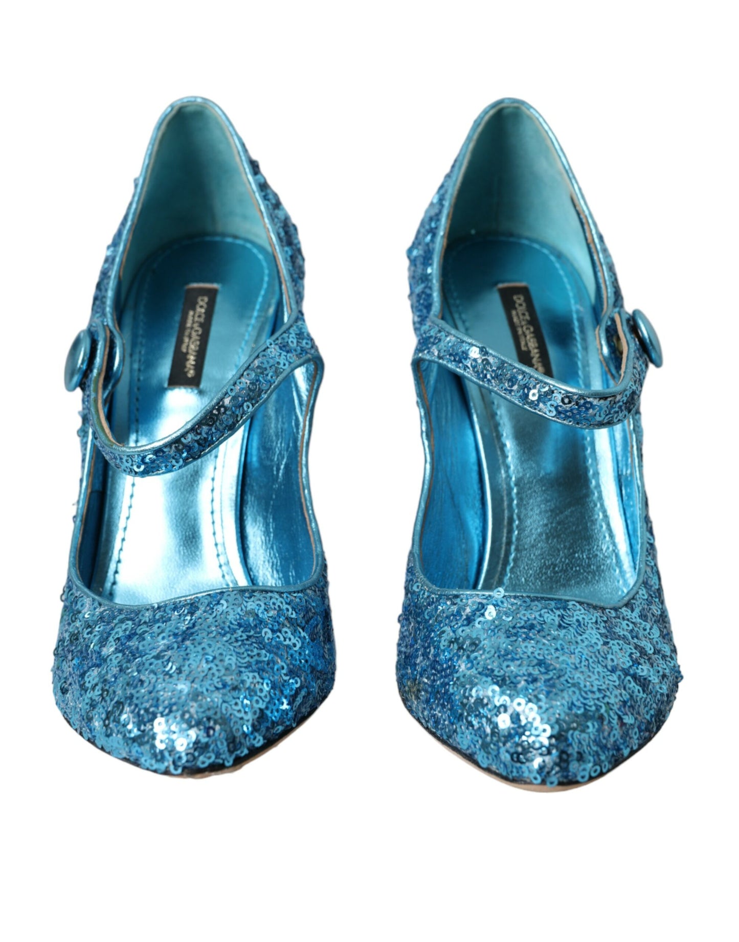 Dolce & Gabbana Blå Pailletter Mary Jane Pumps Højhælede Sko