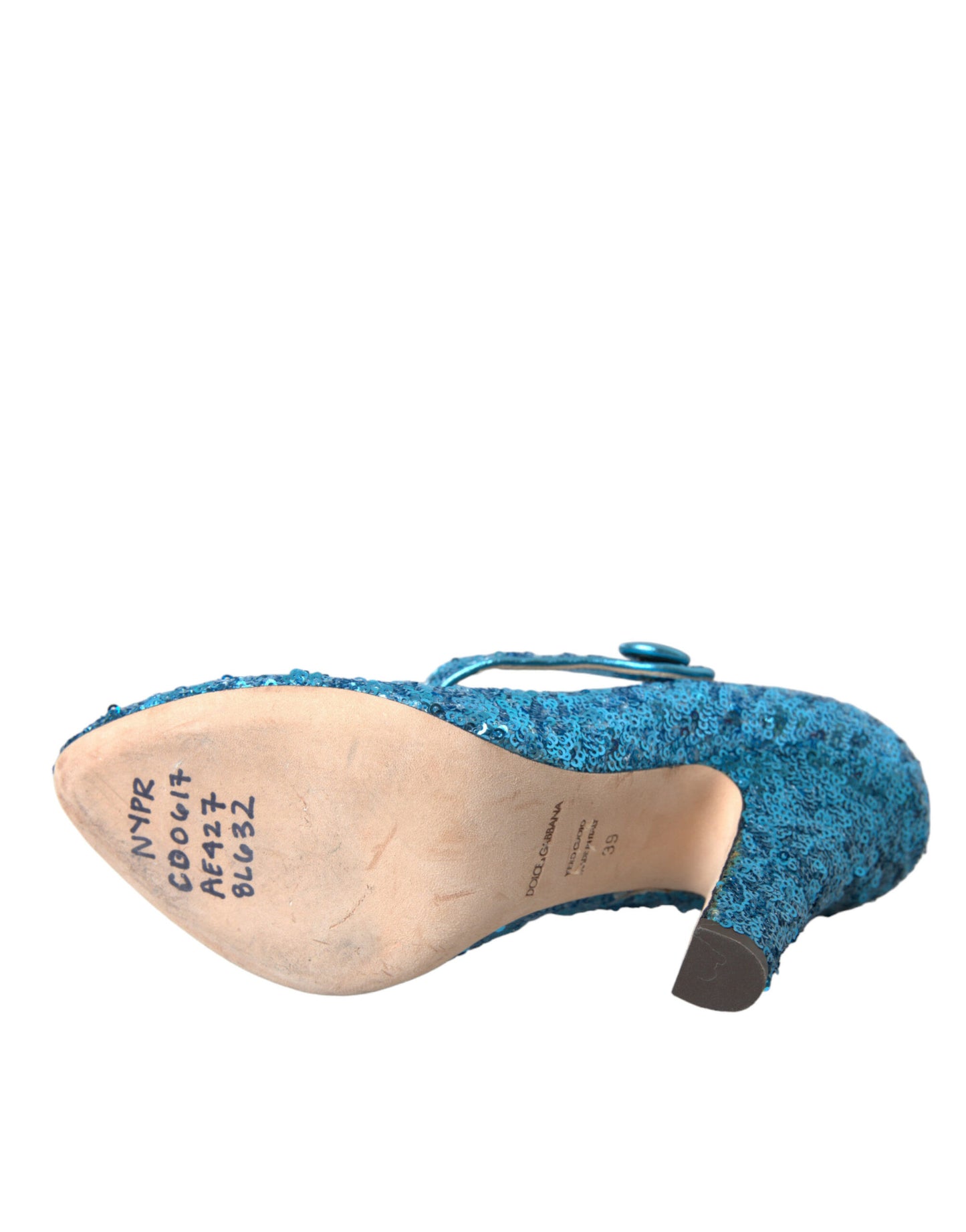 Dolce & Gabbana Blå Pailletter Mary Jane Pumps Højhælede Sko