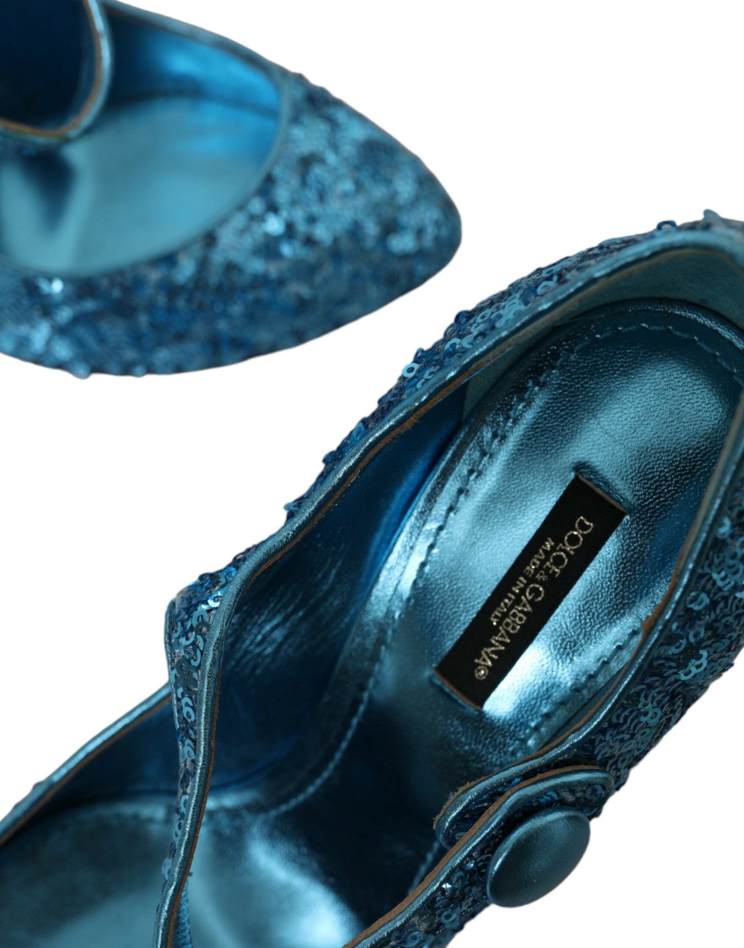 Dolce & Gabbana Blå Pailletter Mary Jane Pumps Højhælede Sko