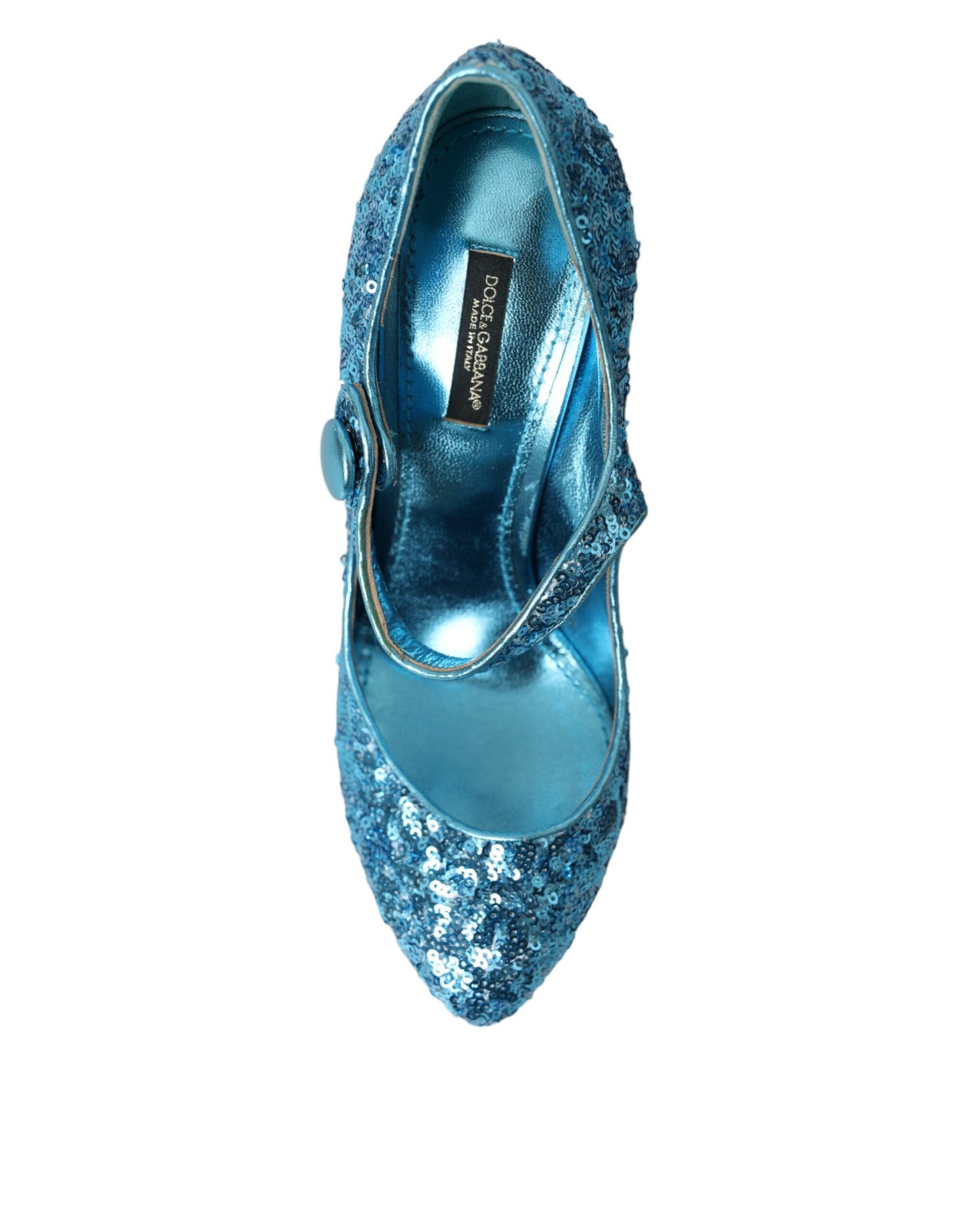 Dolce & Gabbana Blå Pailletter Mary Jane Pumps Højhælede Sko