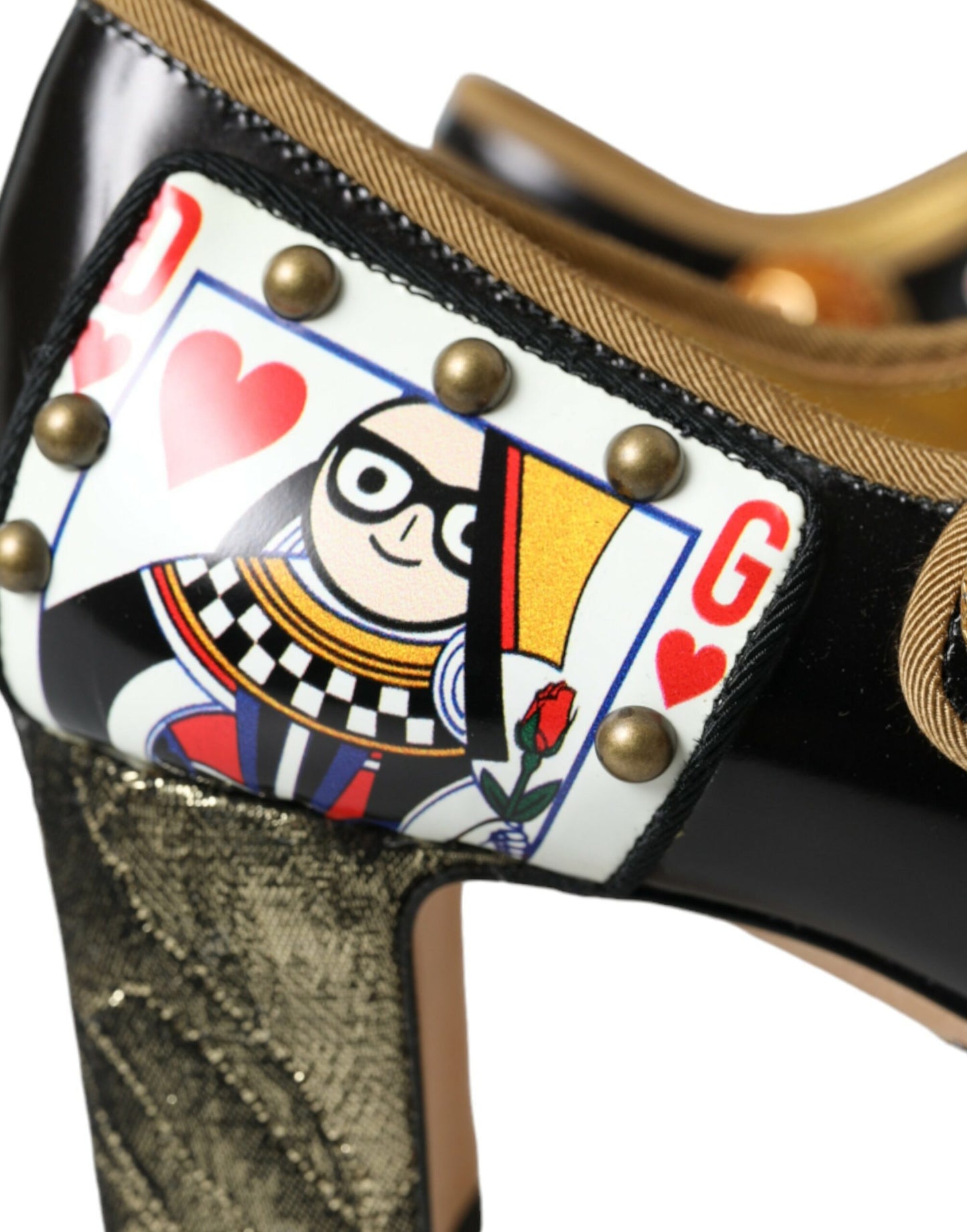Dolce & Gabbana sorte lædersko med krystalmotiv og Mary Jane-sandaler