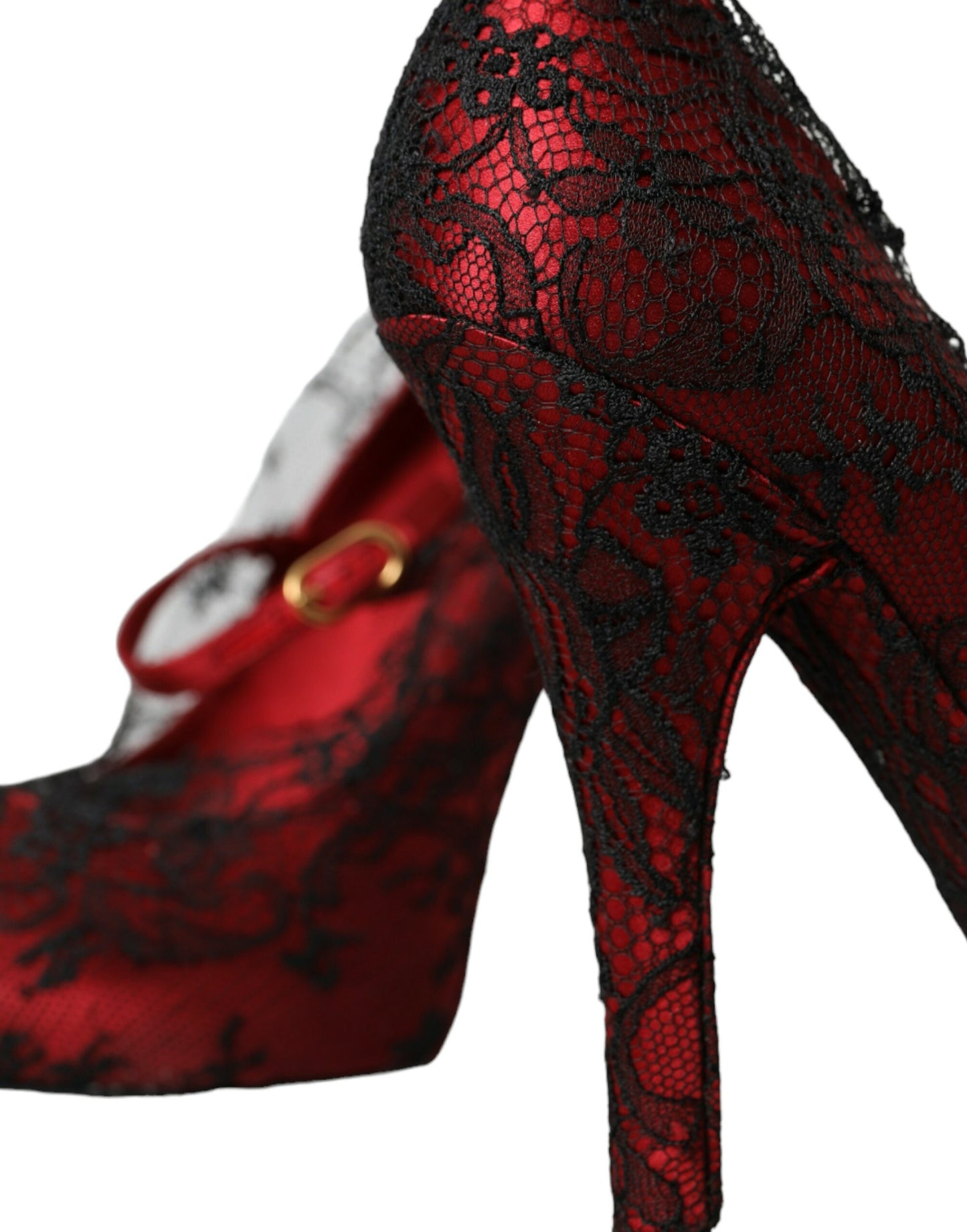 Dolce & Gabbana Røde Sorte Blomster Blonde Mary Jane Pumps Sko