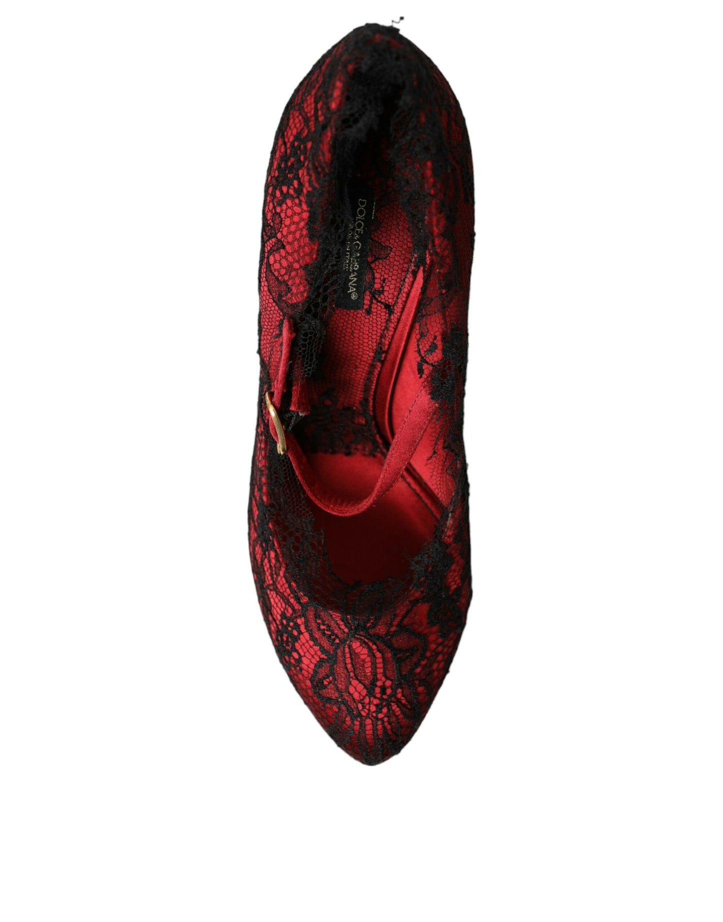 Dolce & Gabbana Røde Sorte Blomster Blonde Mary Jane Pumps Sko