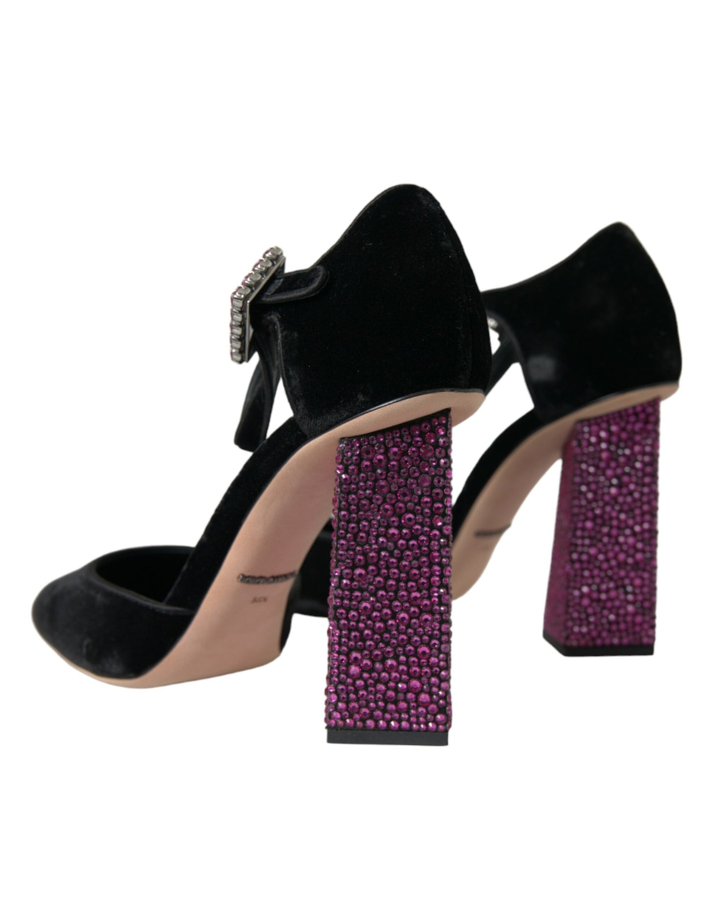Dolce & Gabbana Sorte Fløjlssko med Strasskrystal og Mary Janes
