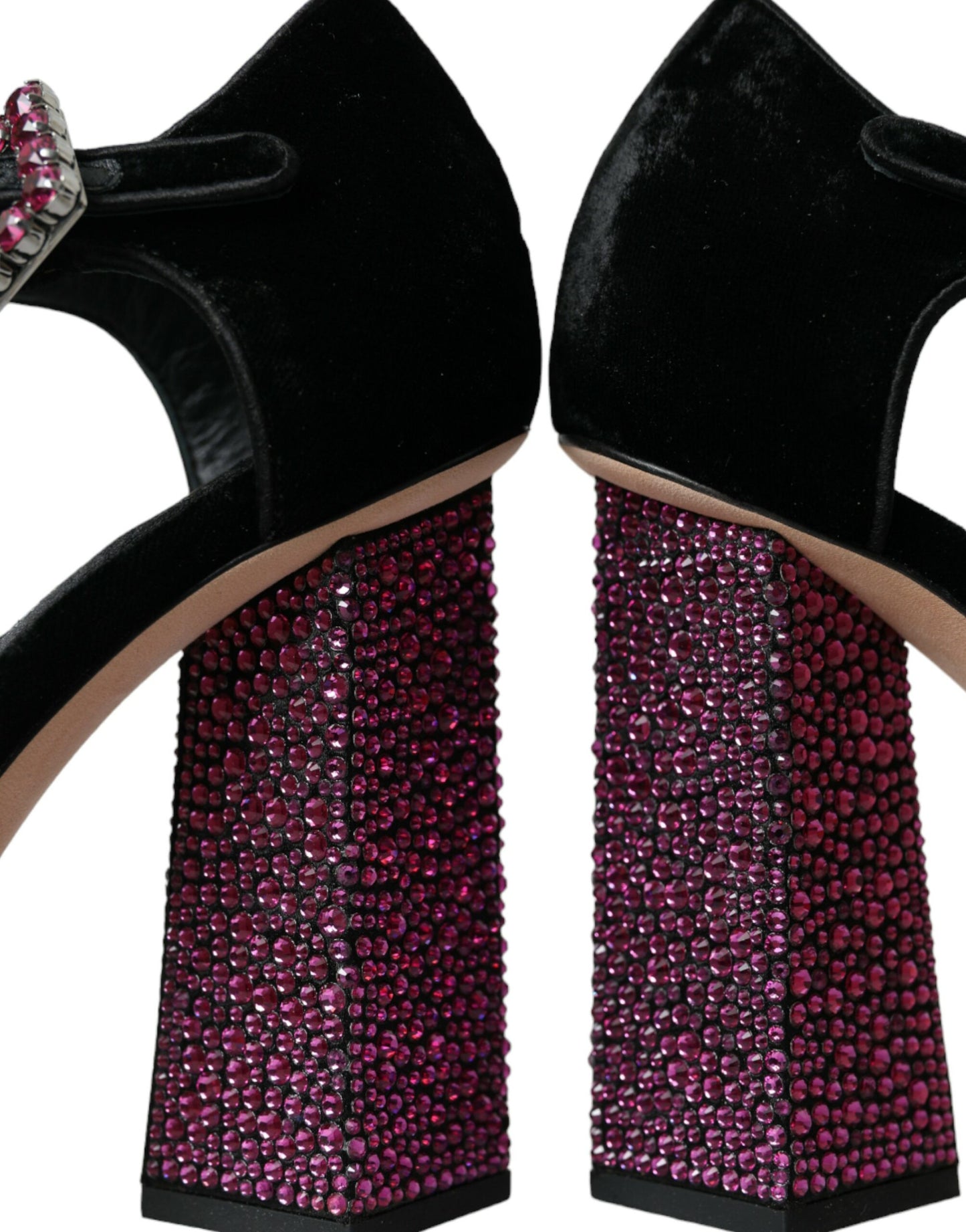 Dolce & Gabbana Sorte Fløjlssko med Strasskrystal og Mary Janes