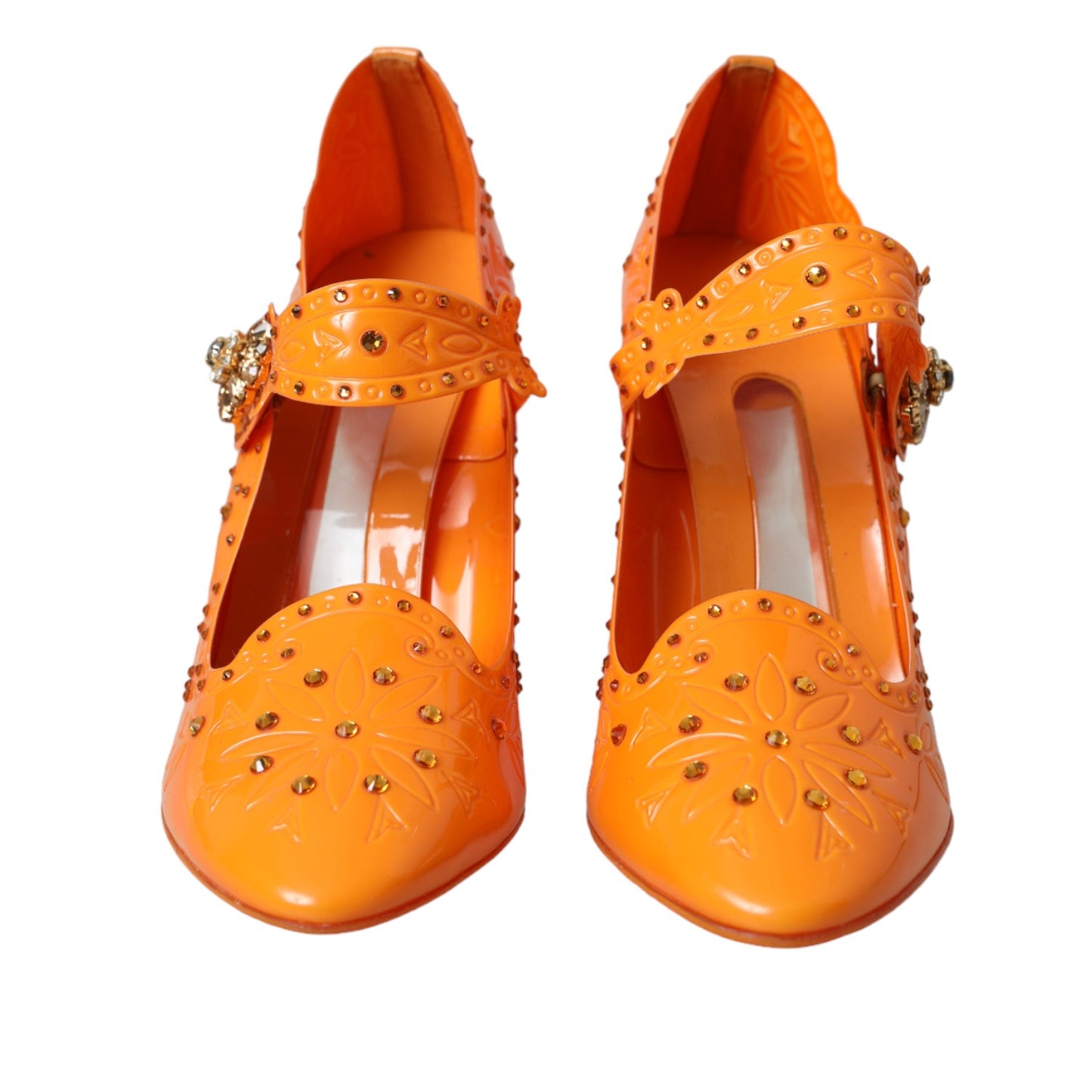 Dolce & Gabbana Orange ASKEPOT Blomsterkrystal Pumps Sko