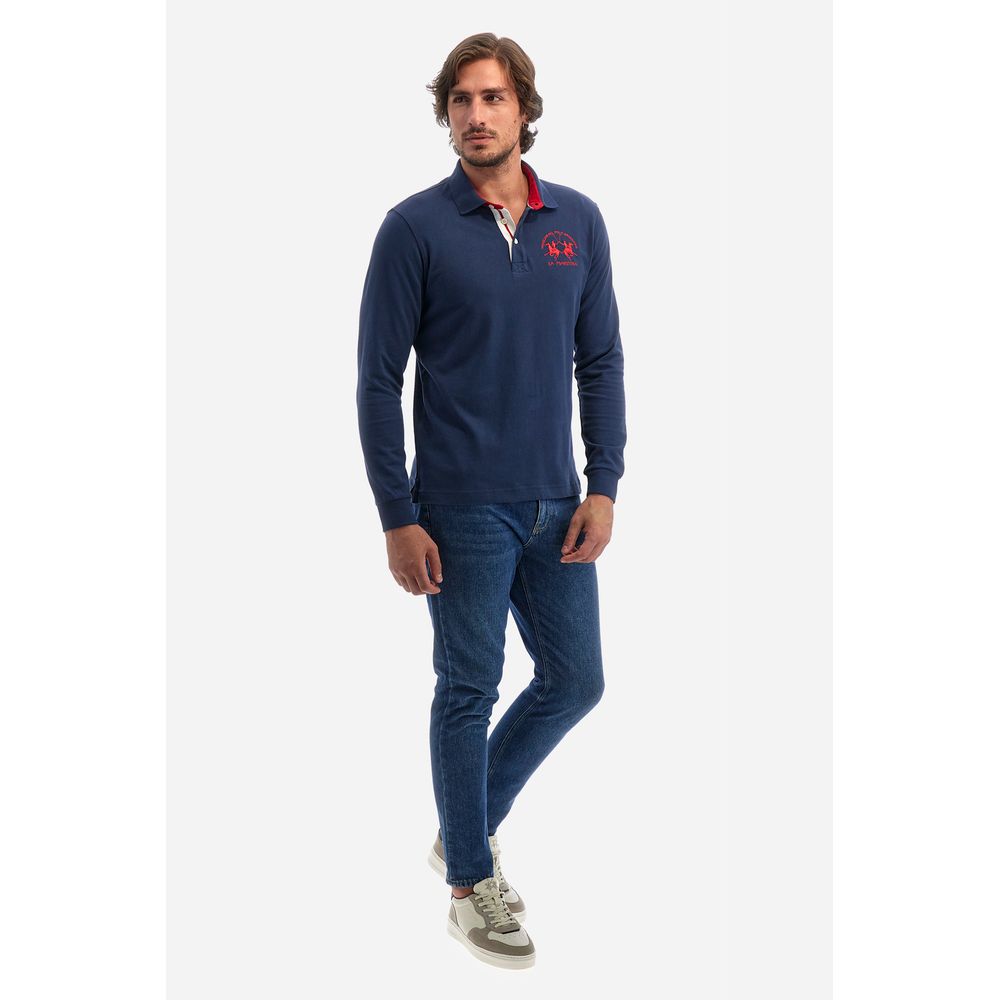 La Martina blå poloshirt i bomuld