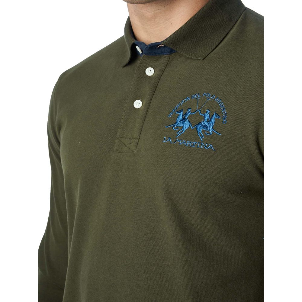 La Martina Grøn bomulds poloshirt