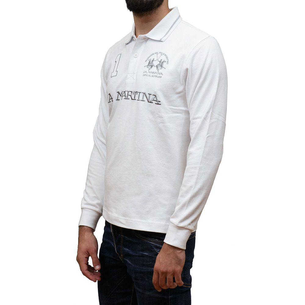 La Martina Hvid Bomuldspoloshirt