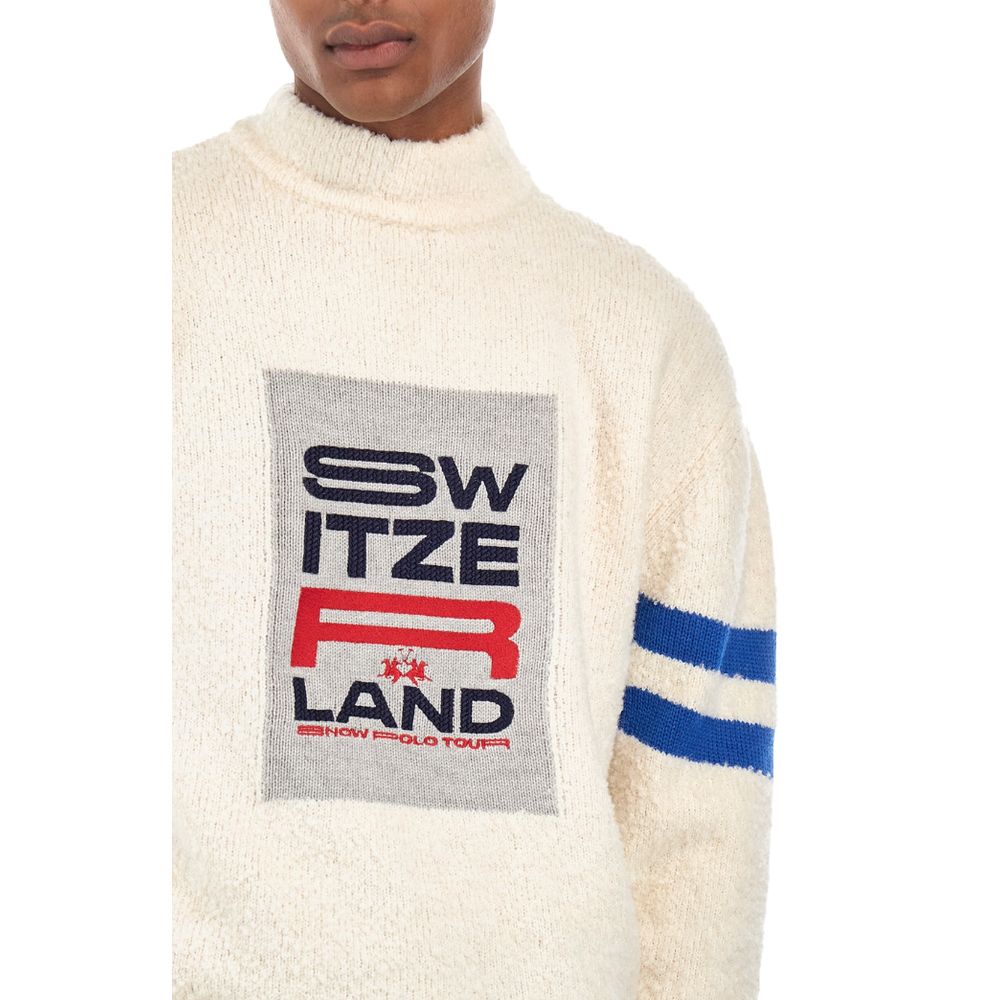 La Martina Hvid Polyamid Sweater