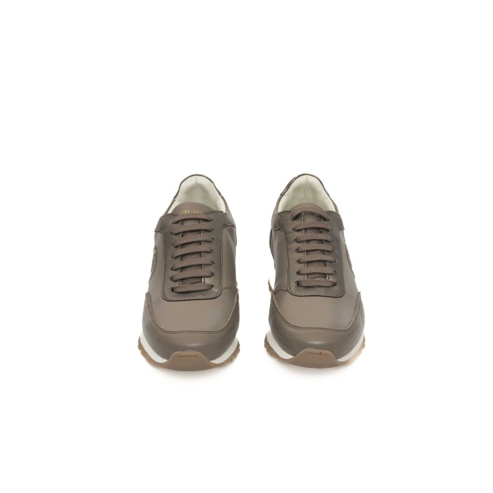 Cerruti 1881 Beige Kohud Platform Sneaker Dame