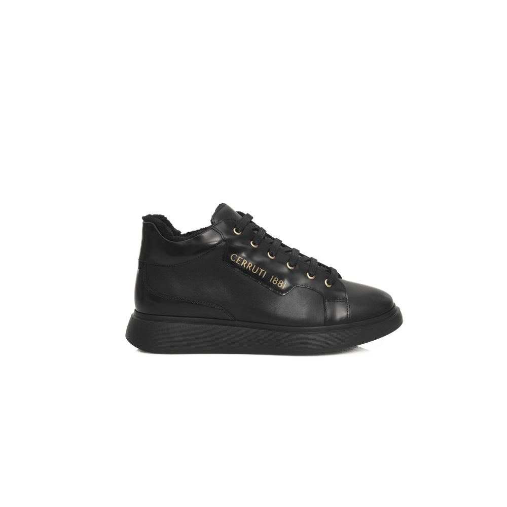 Cerruti 1881 sort læder dame platformsneaker