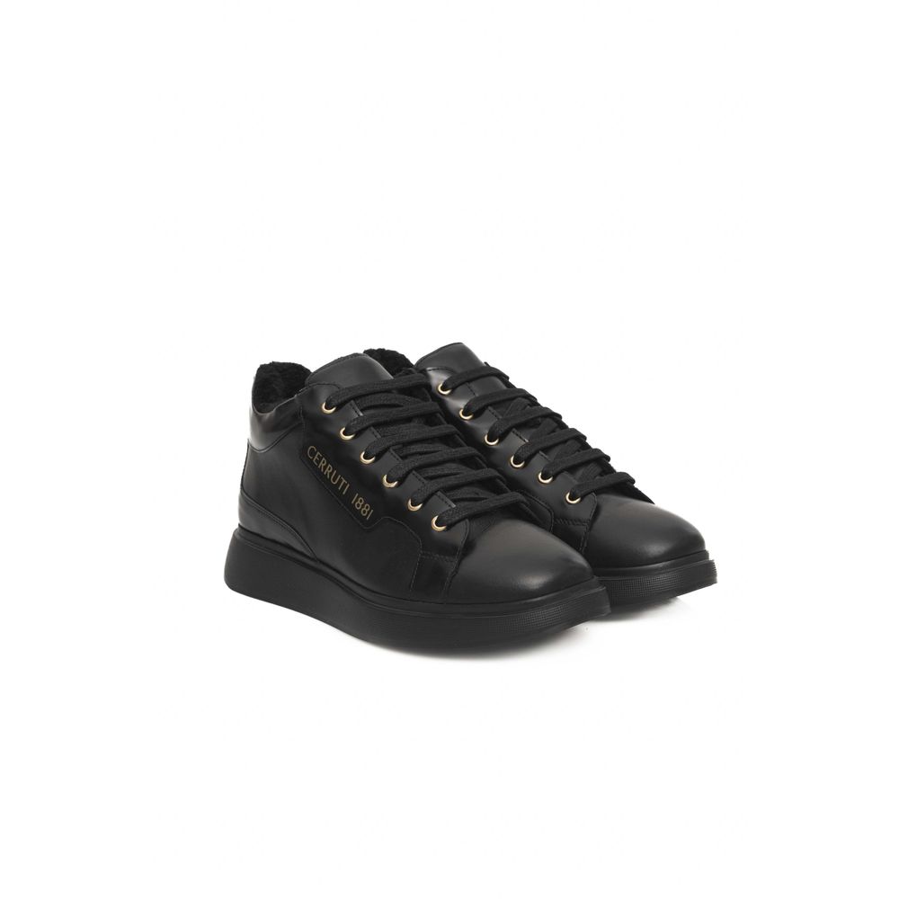 Cerruti 1881 sort læder dame platformsneaker