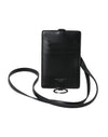 Dolce & Gabbana Sort Kalveskind Kortholder Med Lanyard Og Logo Herrepung