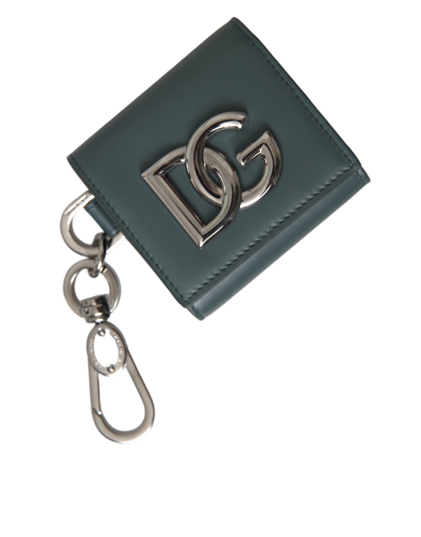 Dolce & Gabbana Grøn Lædernøglering Møntpung med DG Logo