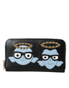 Dolce & Gabbana Sort Blå Læder #DGFAMILY Lynlås Continental Herrepung