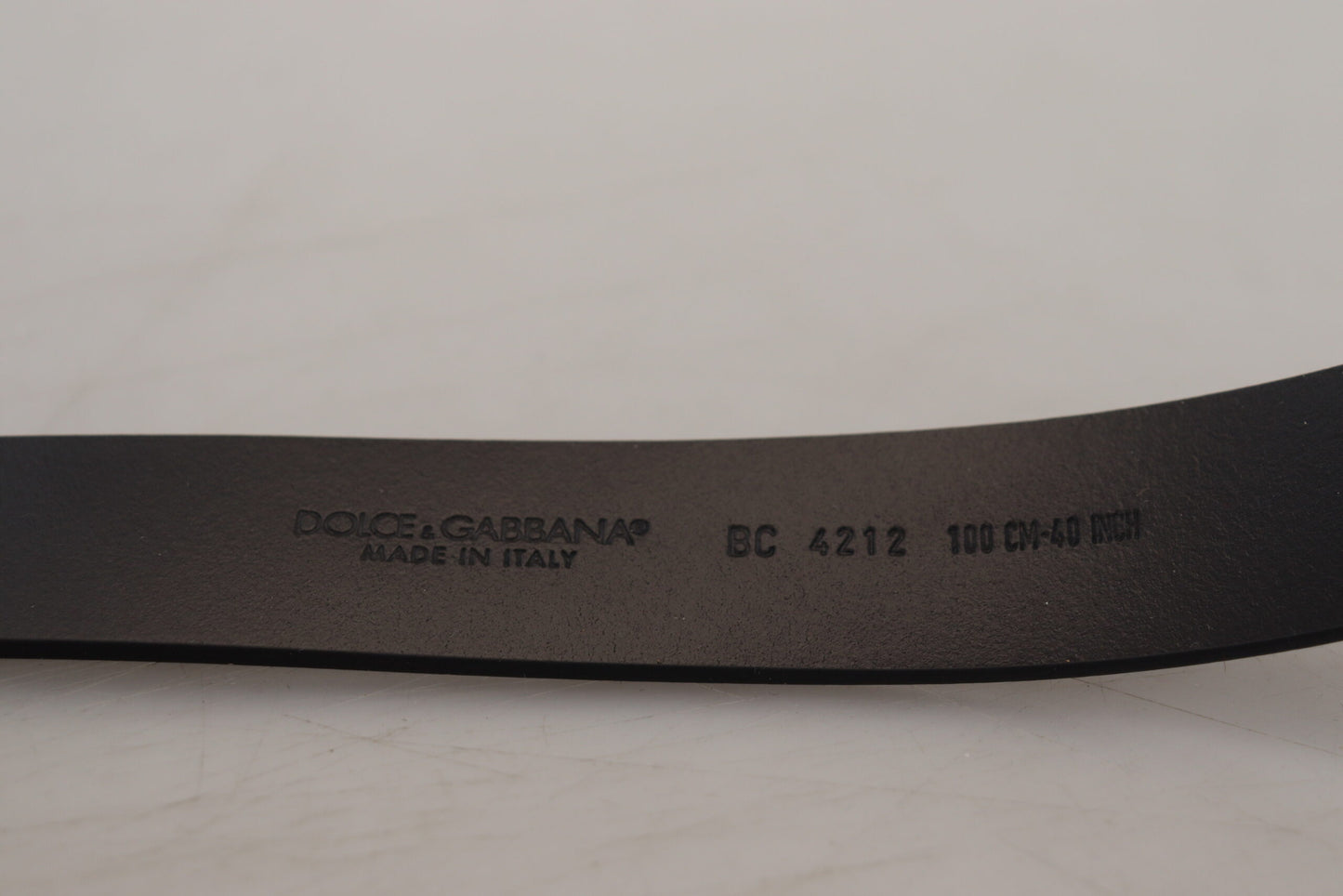 Dolce & Gabbana sort læderbælte med metal #DG logospænde